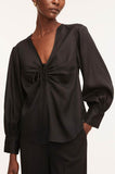 Drawstring Long Sleeve Blouse