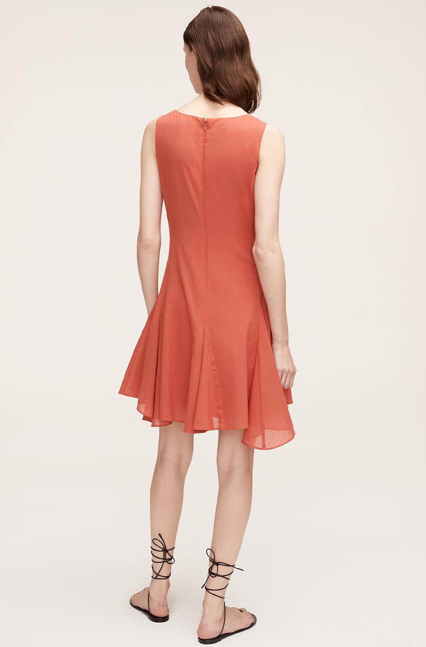 Cotton Voile Godet Dress in Carnelian by Rebecca Taylor