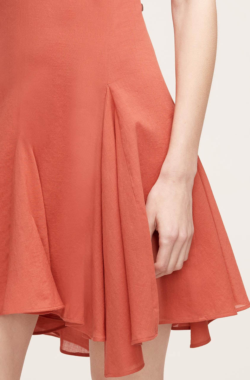 Cotton Voile Godet Dress in Carnelian by Rebecca Taylor