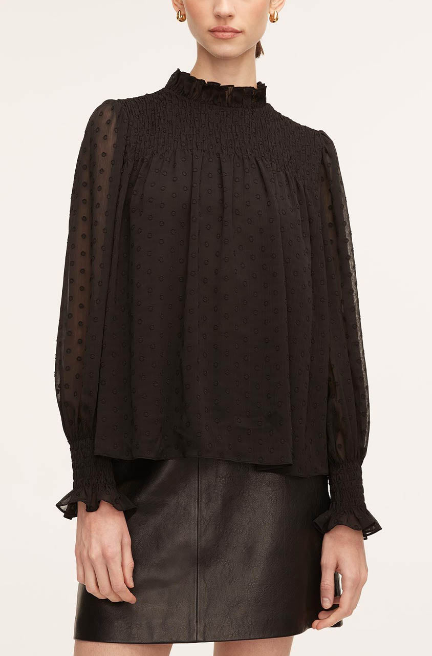 Clip Dot Blouse in Black by Rebecca Taylor