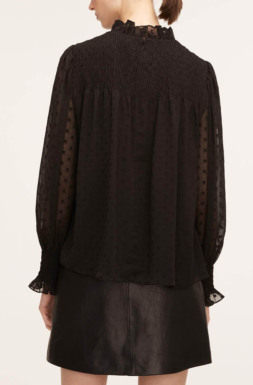 Clip Dot Blouse in Black by Rebecca Taylor