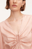 Drawstring Long Sleeve Blouse