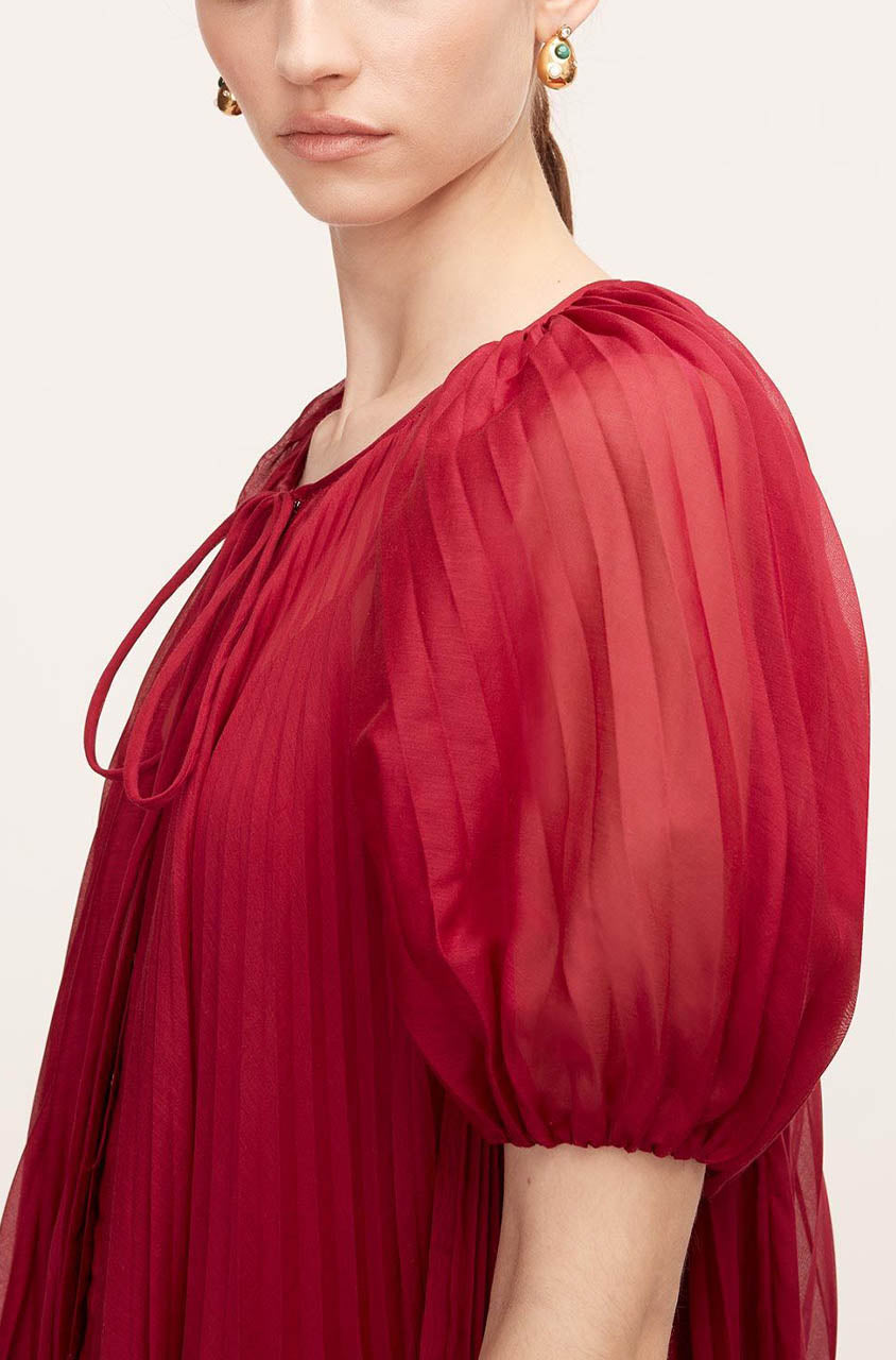 Sunburst Pleat Dress in Hibiscus by Rebecca Taylor
