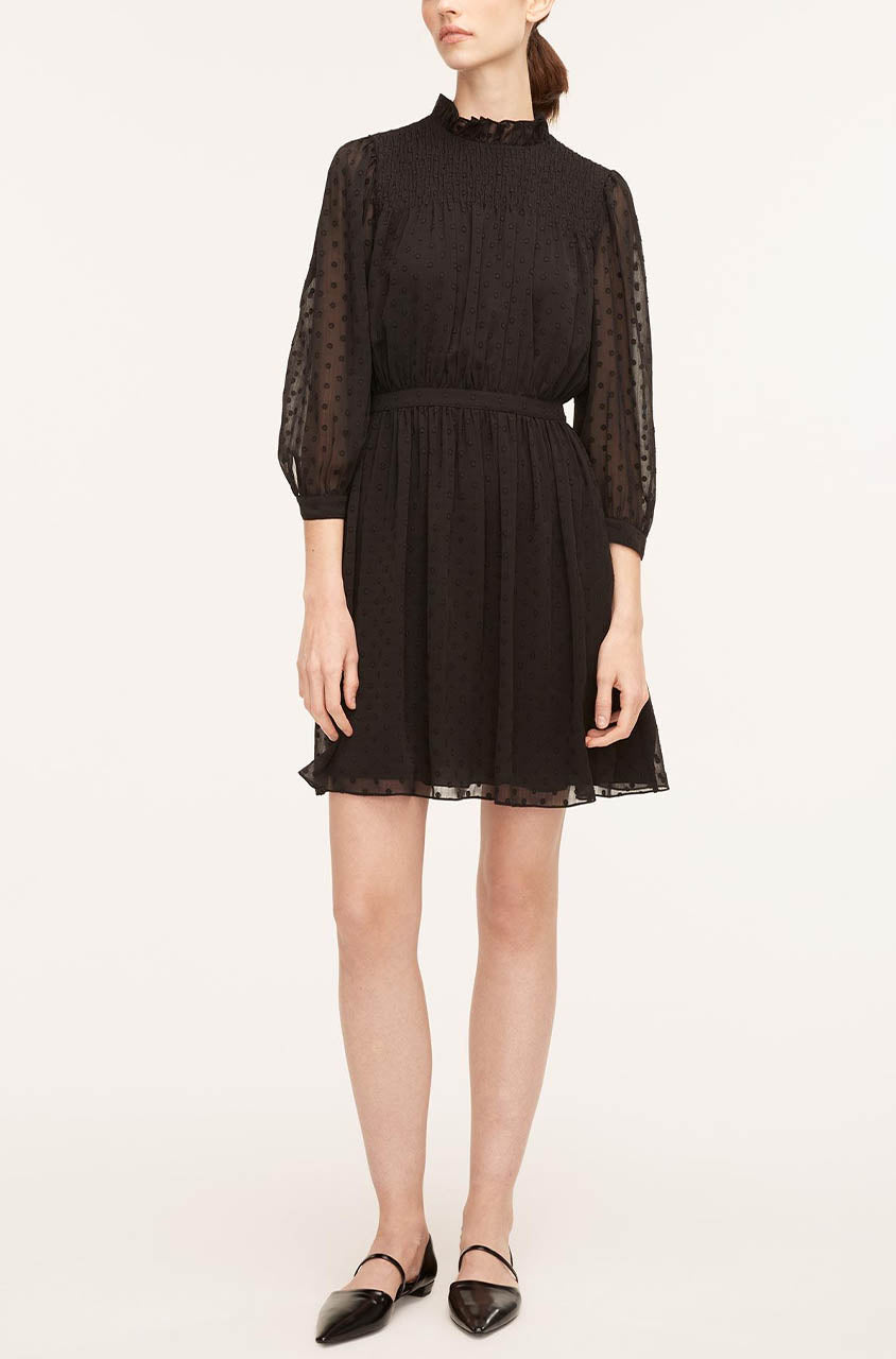 Clip-Dot Shirt Dress in Black by Rebecca Taylor