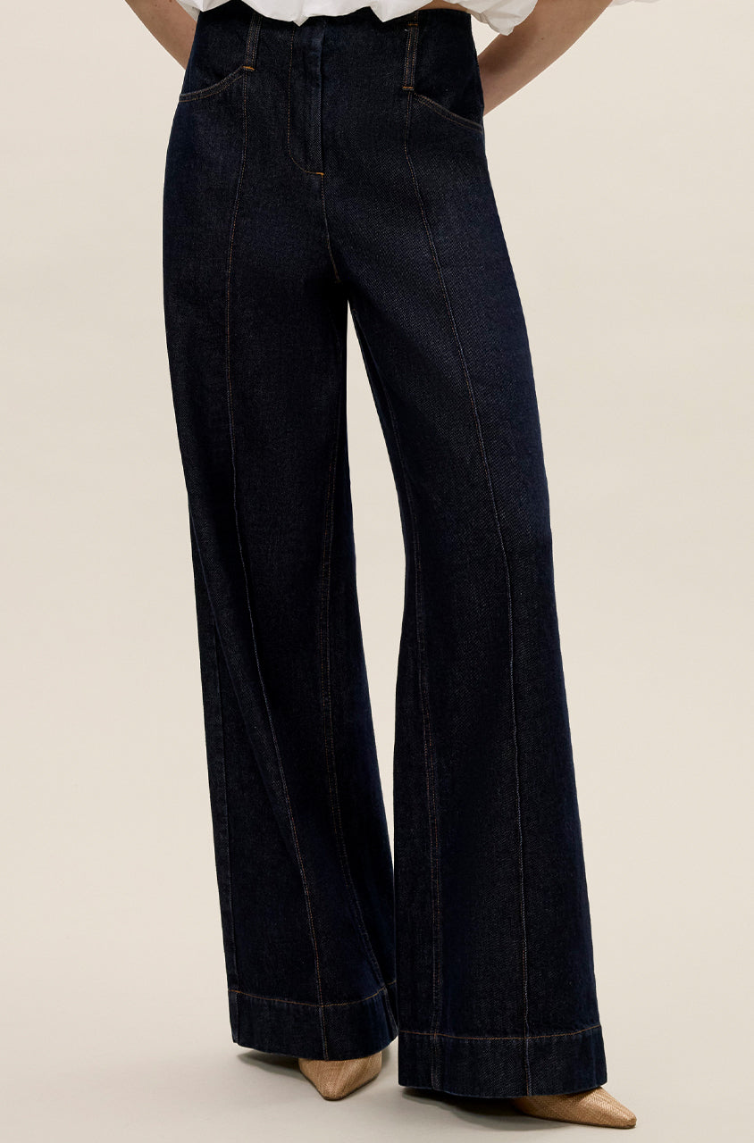 Gabrielle Denim Pant in Deep Sea Wash by Rebecca Taylor