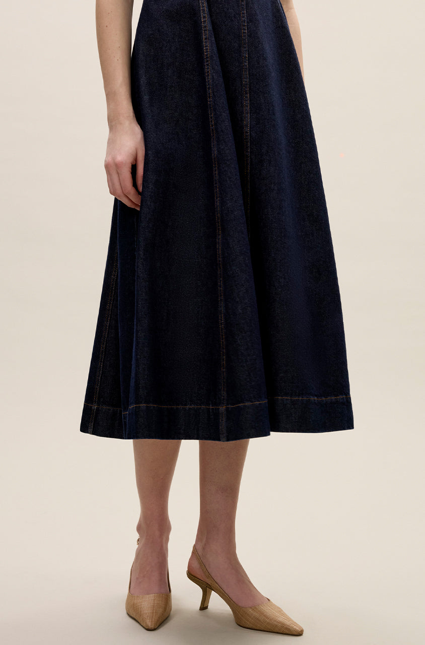 Gabrielle Denim Dress in Deep Sea Wash by Rebecca Taylor