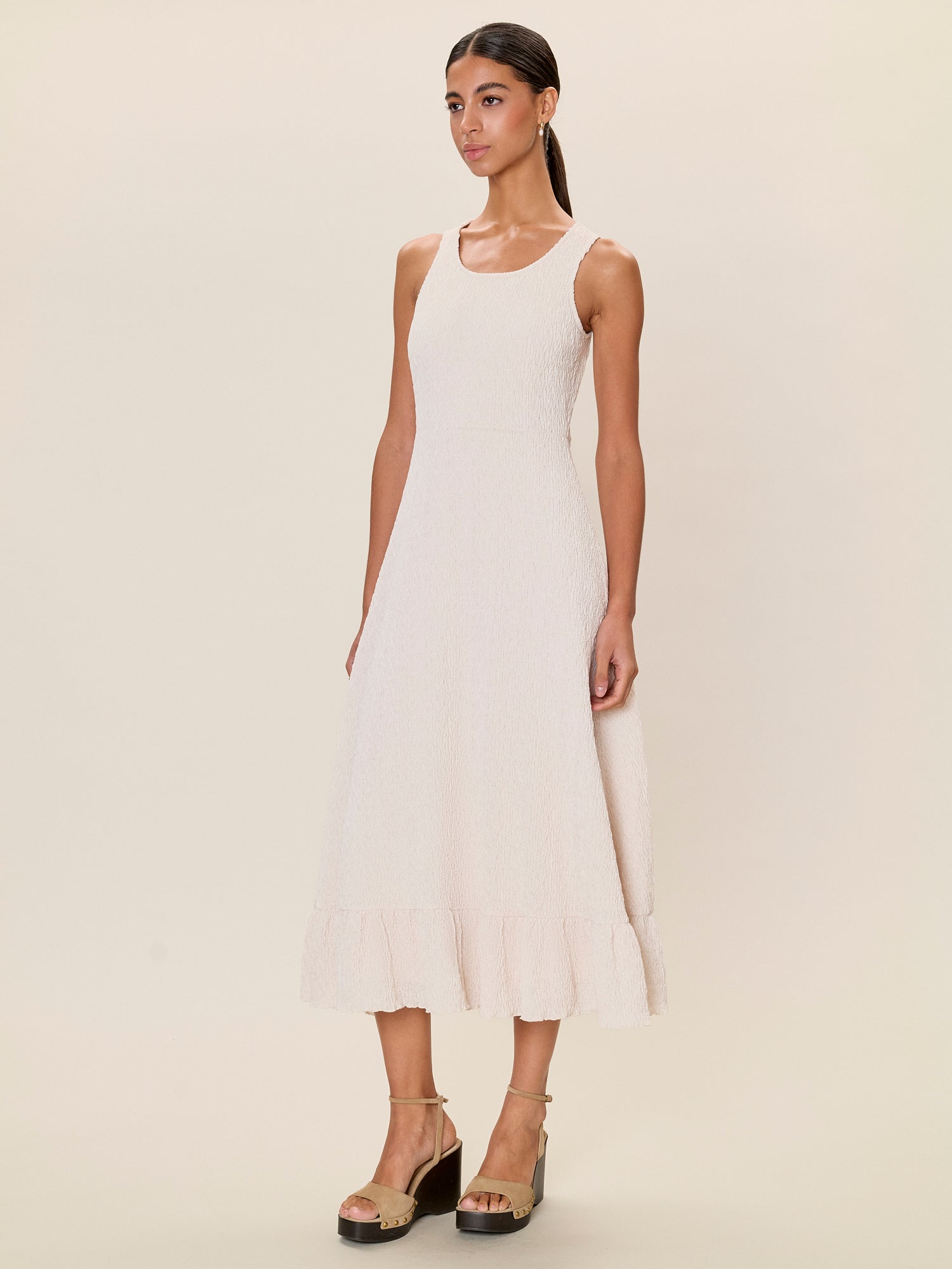 Taryn Knit Dress in Cream by Rebecca Taylor