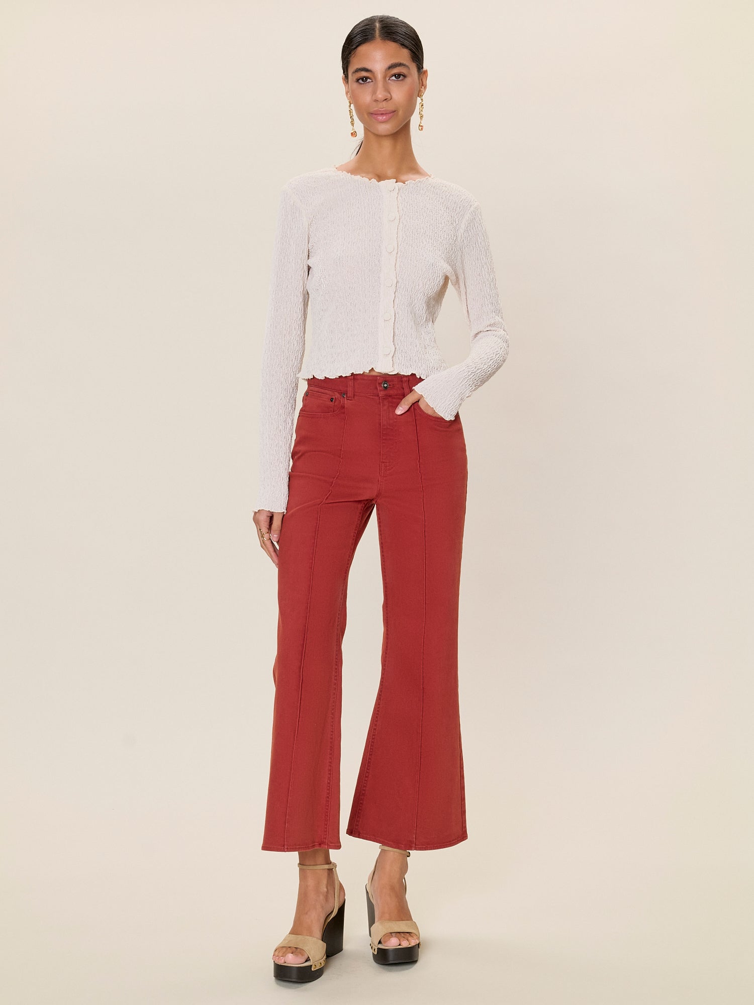 Taryn Knit Cardigan in Cream by Rebecca Taylor