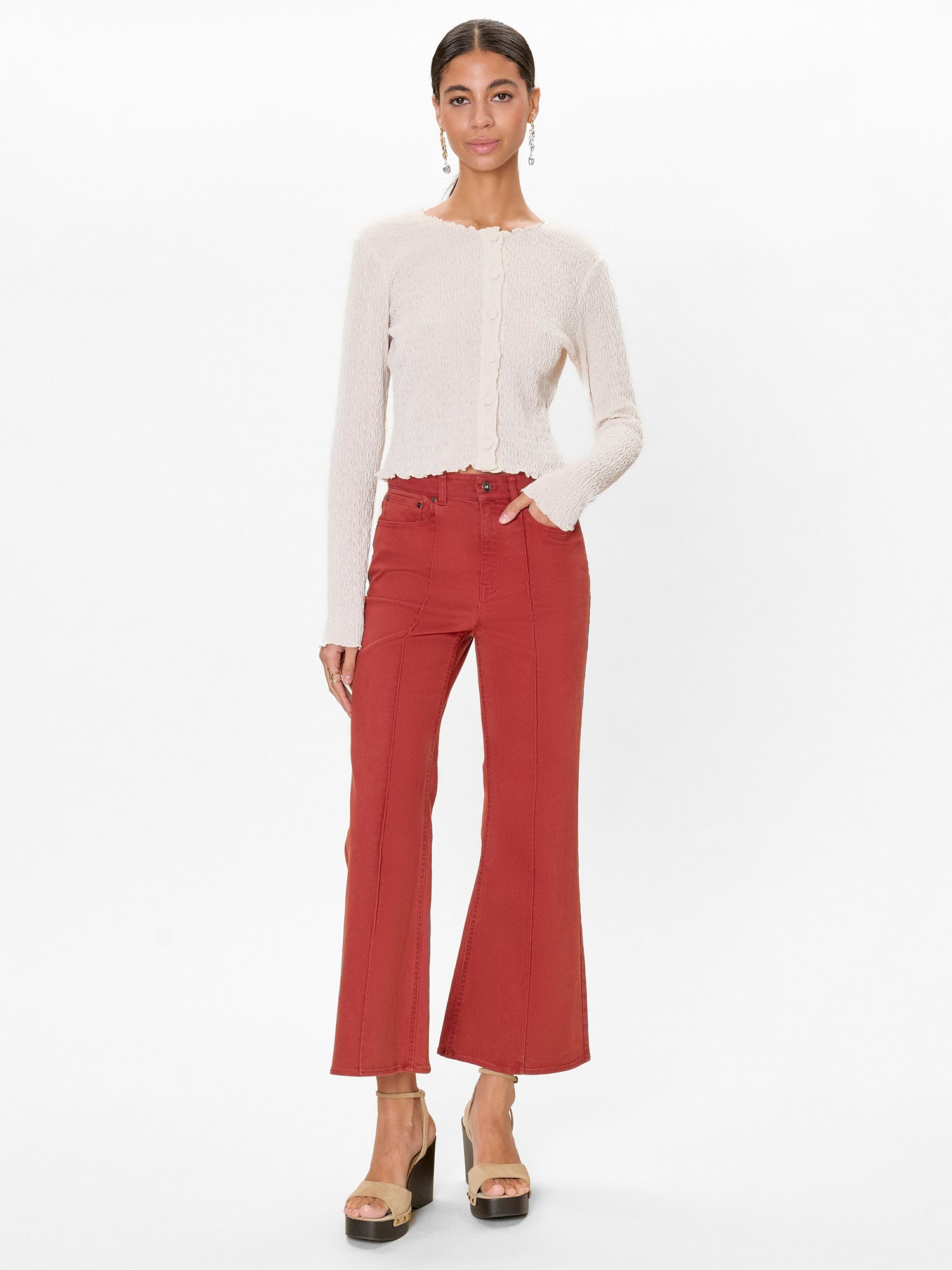 Taryn Knit Cardigan in Cream by Rebecca Taylor