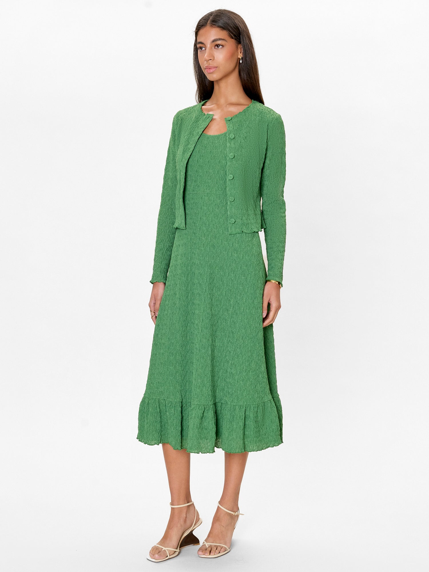Taryn Knit Cardigan in Forest Green by Rebecca Taylor