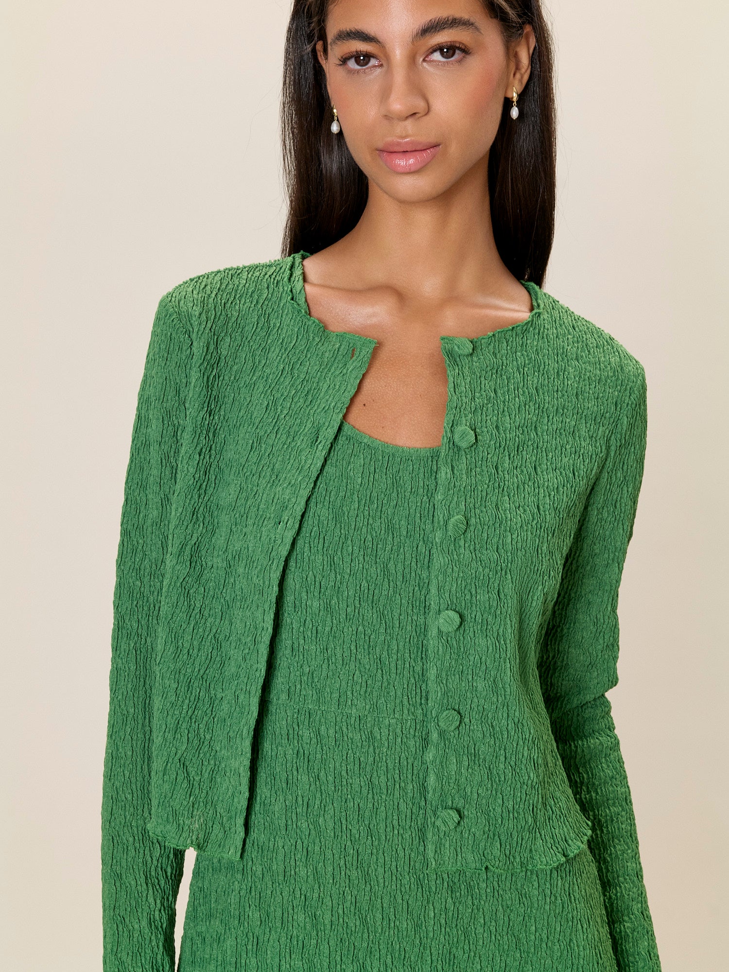 Taryn Knit Cardigan in Forest Green by Rebecca Taylor