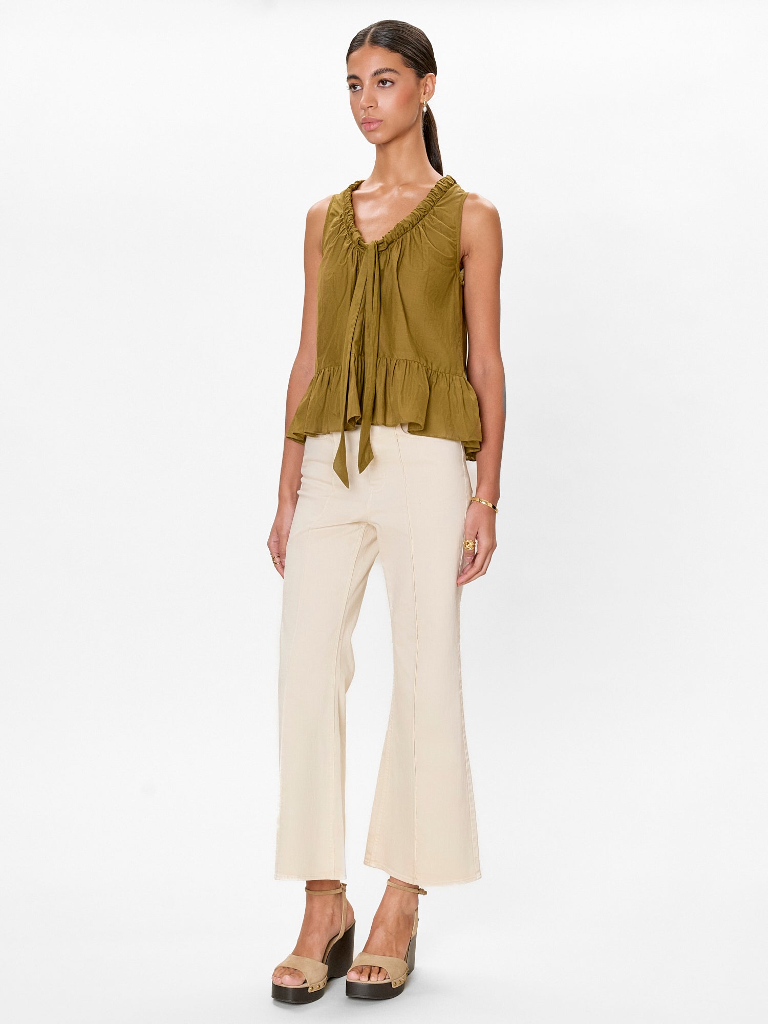 Lilou Tank in Leaf Green by Rebecca Taylor