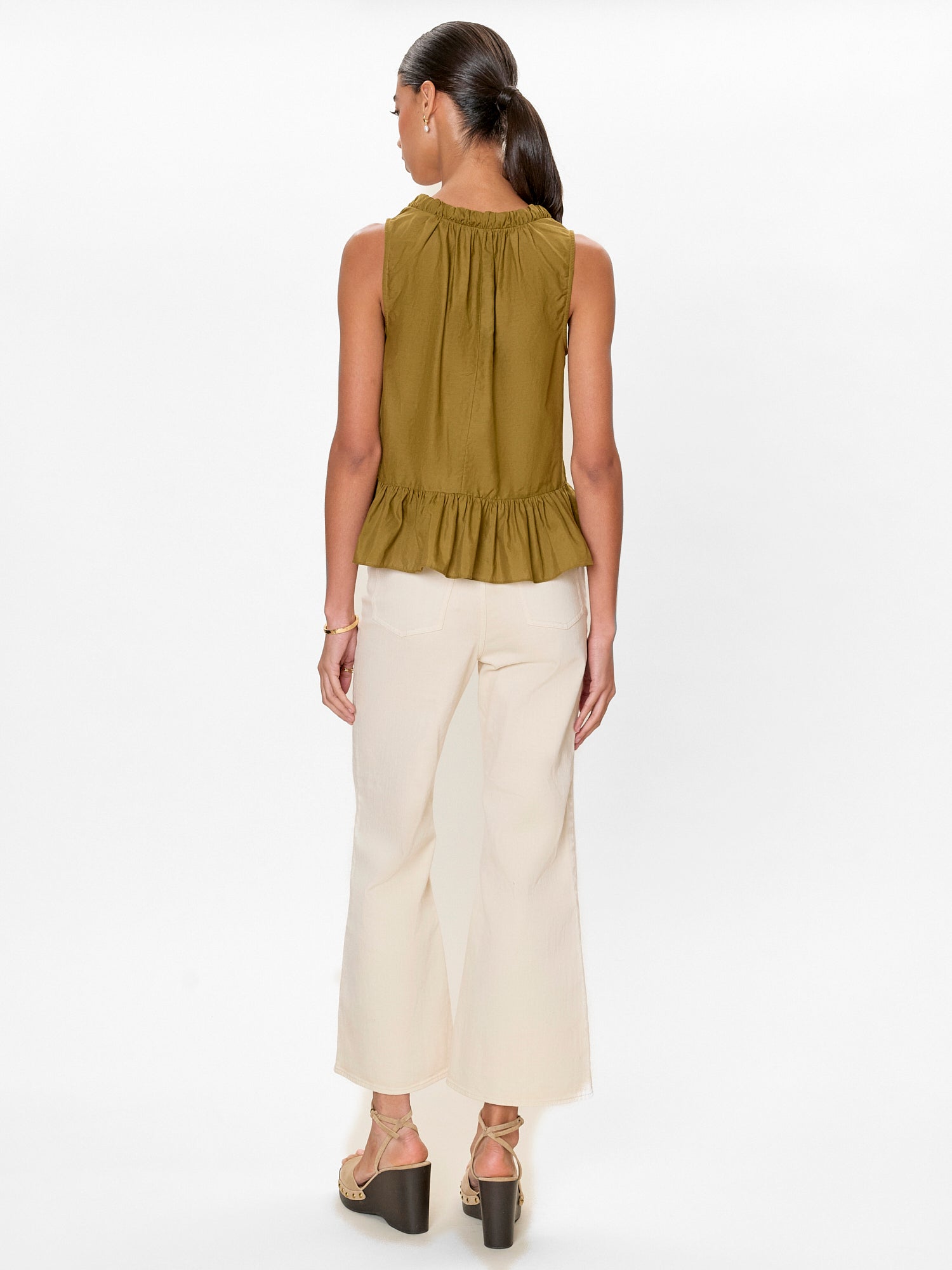 Lilou Tank in Leaf Green by Rebecca Taylor