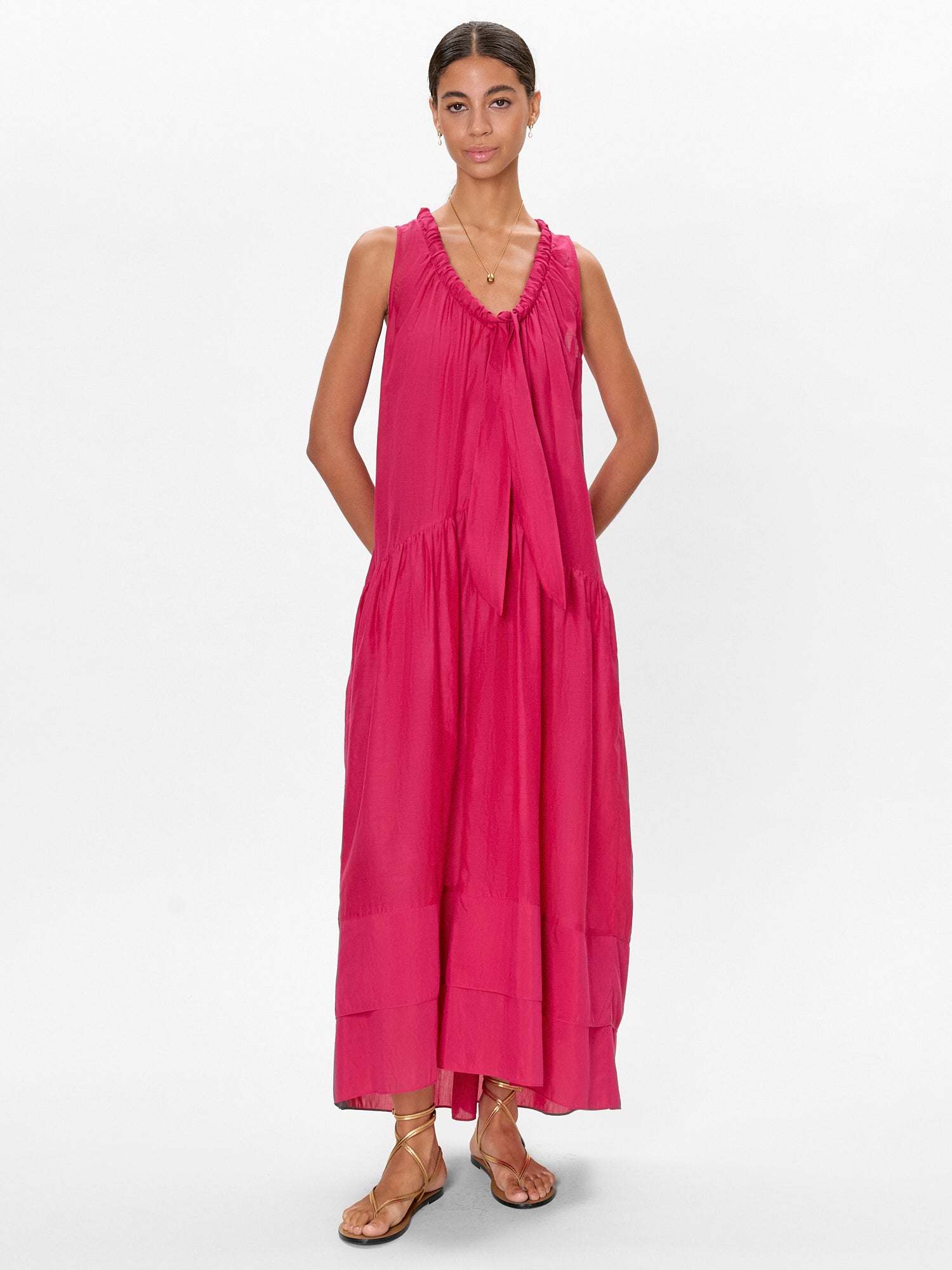 Lilou Sleeveless Dress in Fuchsia by Rebecca Taylor