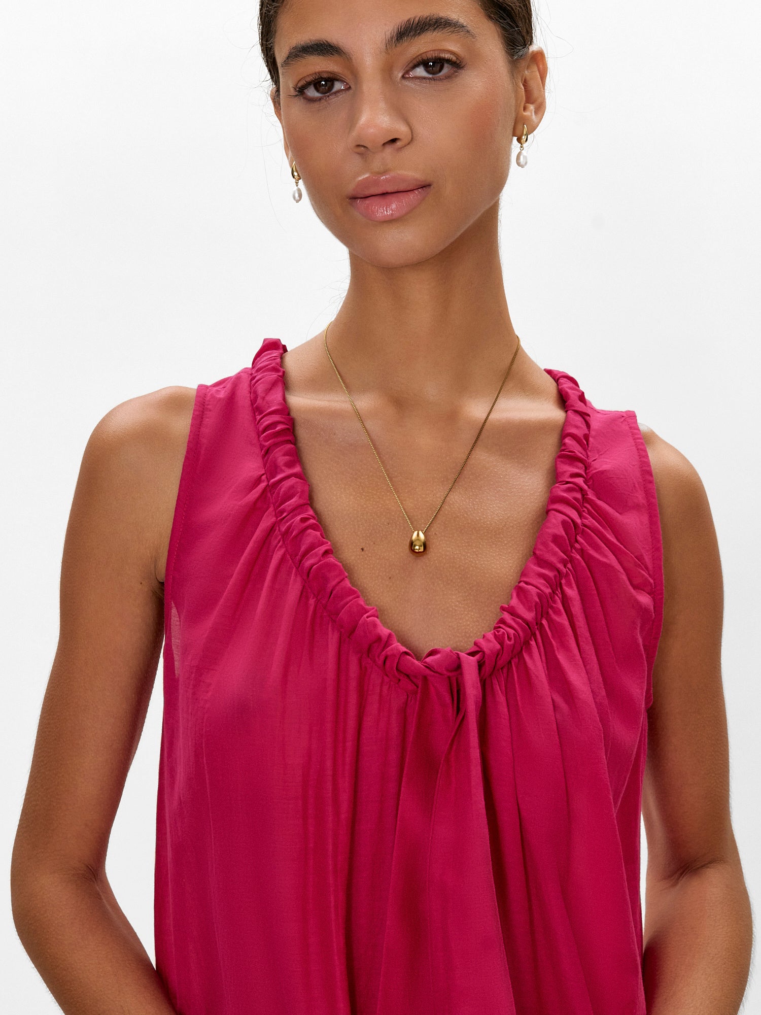 Lilou Sleeveless Dress in Fuchsia by Rebecca Taylor