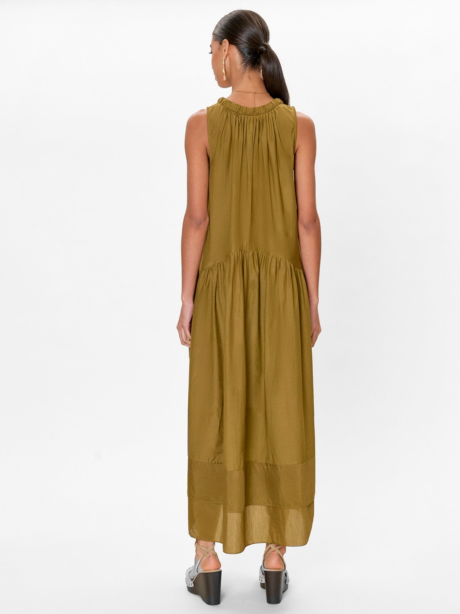 Lilou Sleeveless Dress in Leaf Green by Rebecca Taylor
