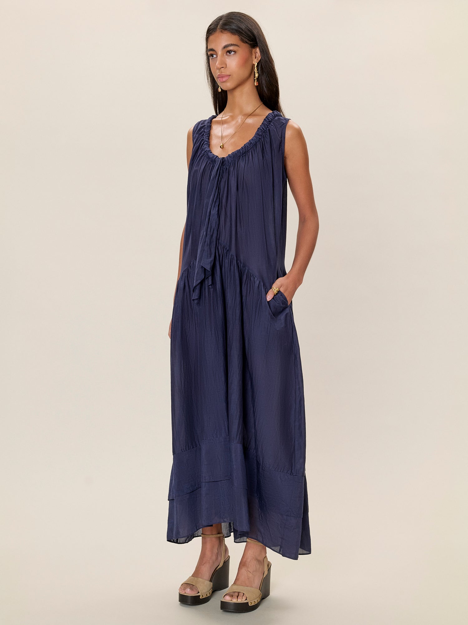 Lilou Sleeveless Dress in Maritime Blue by Rebecca Taylor