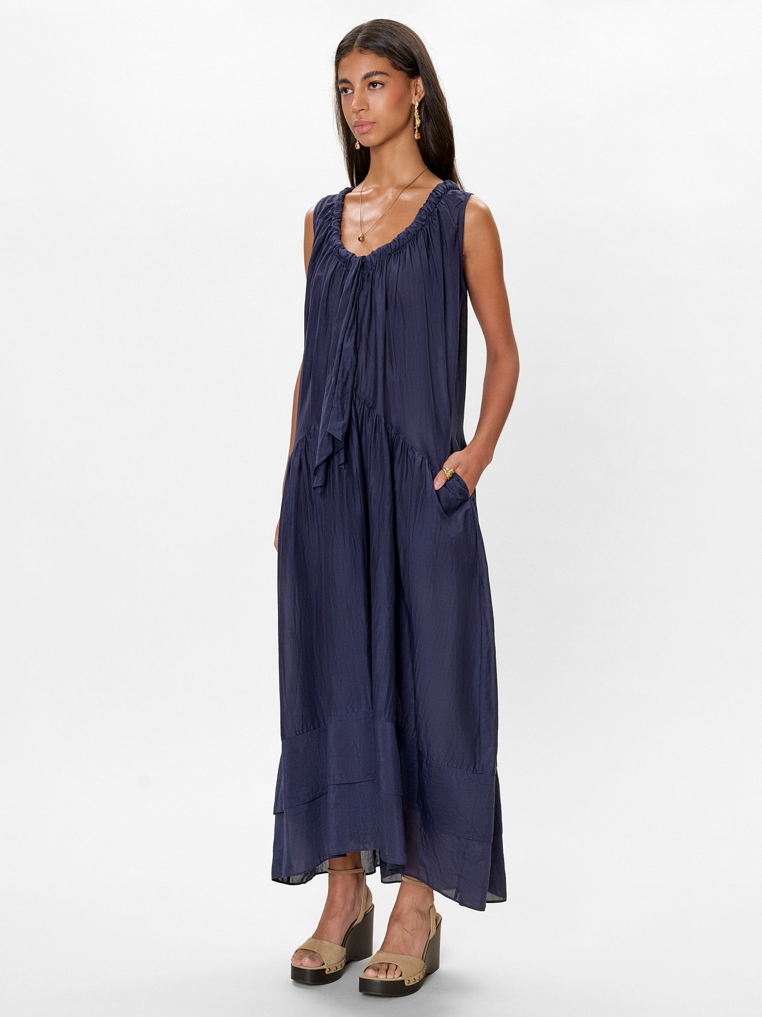 Lilou Sleeveless Dress in Maritime Blue by Rebecca Taylor