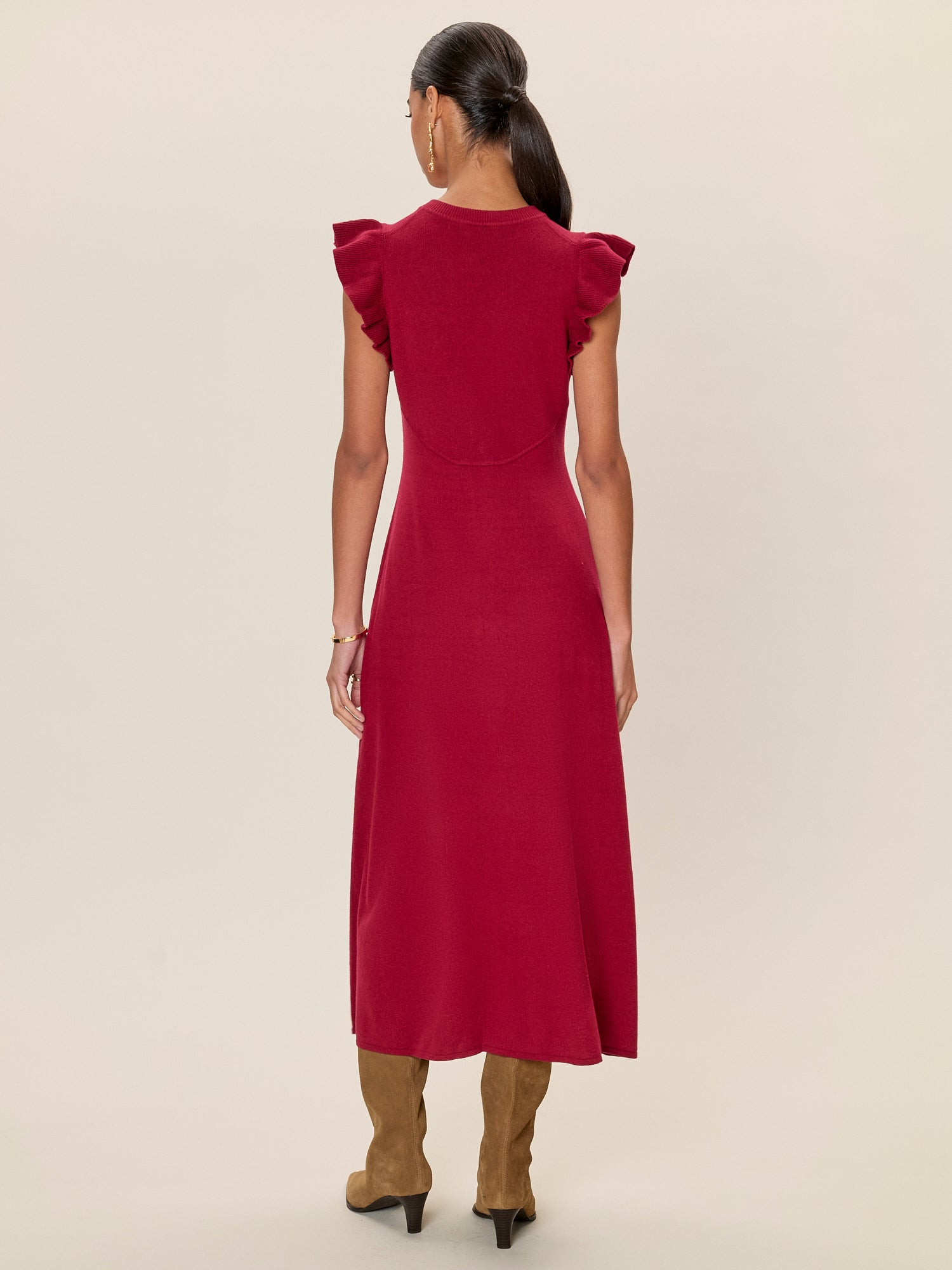 Rhea Sweater Dress in Dark Berry by Rebecca Taylor