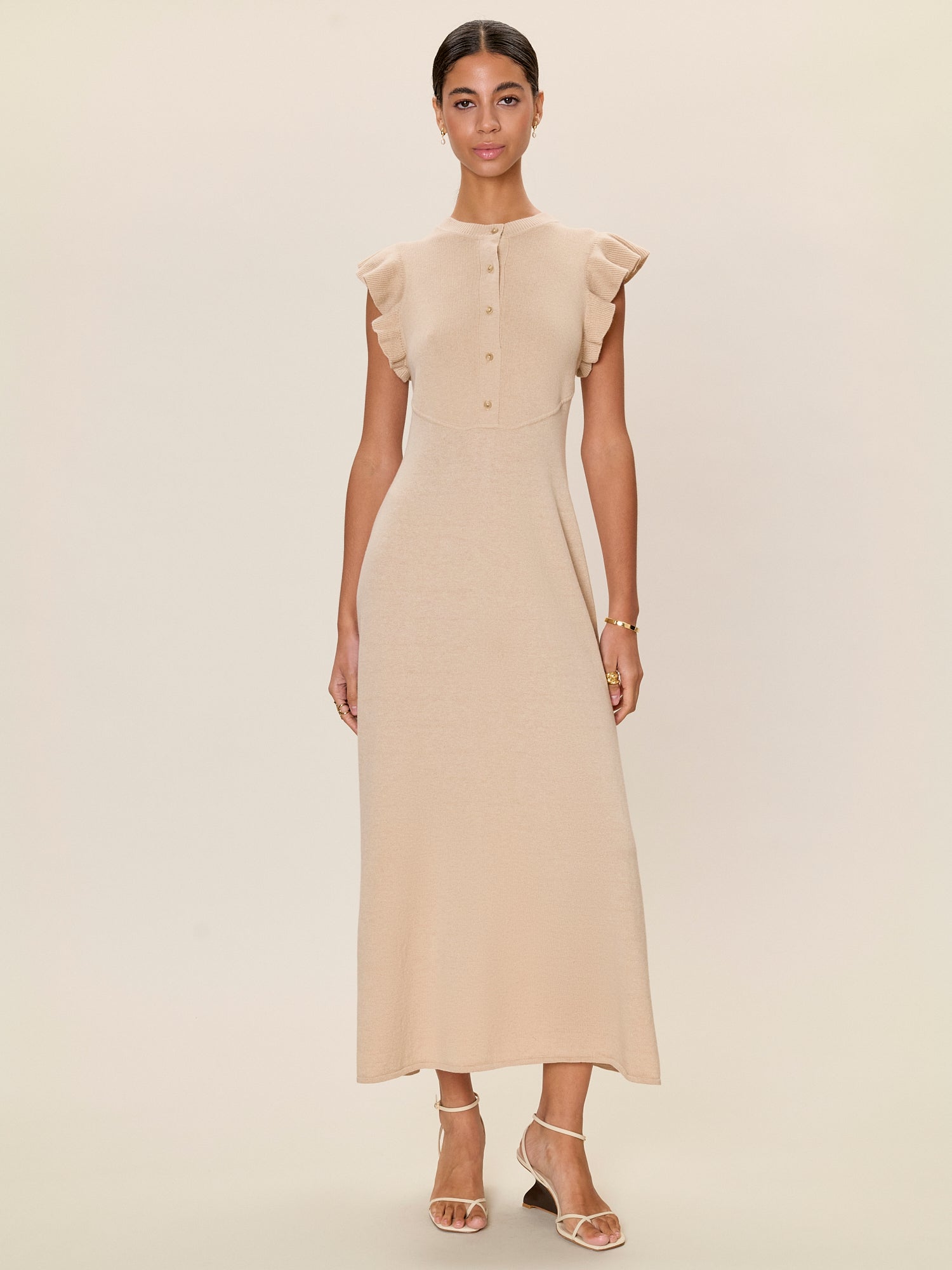 Rhea Sweater Dress in Oatmeal by Rebecca Taylor