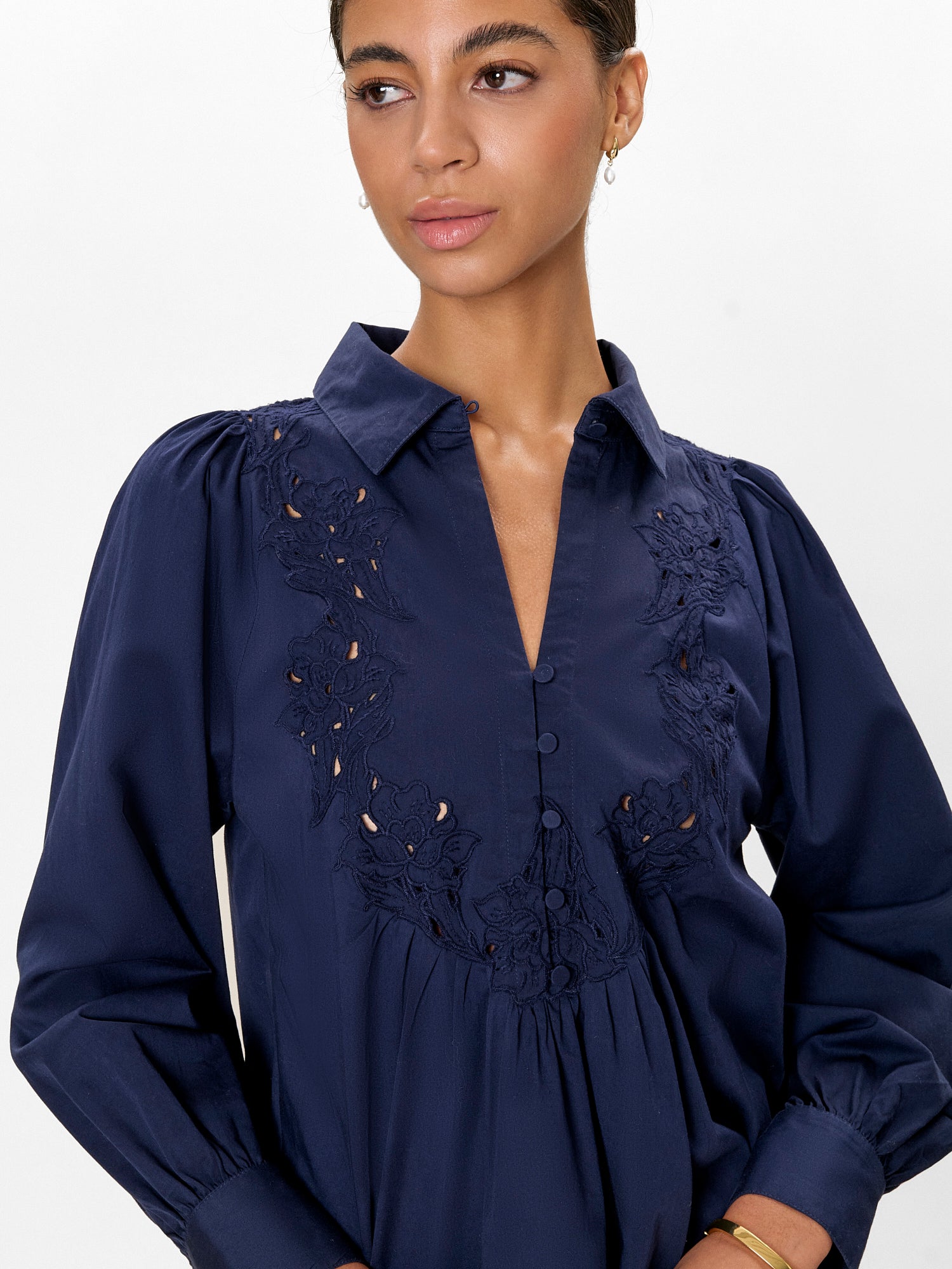 Rachelle Pop Over Blouse in Maritime Blue by Rebecca Taylor