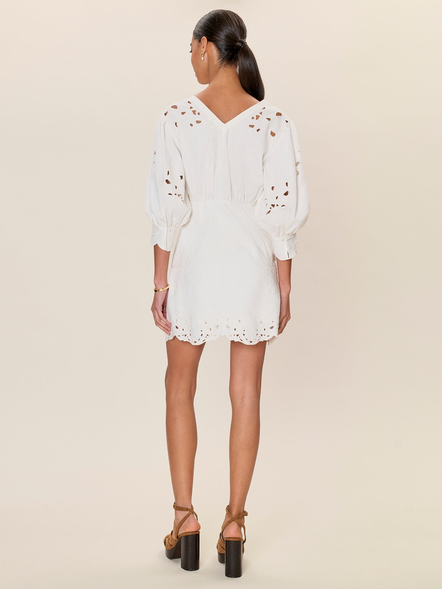 Rachelle Button Front Dress in Ivory by Rebecca Taylor
