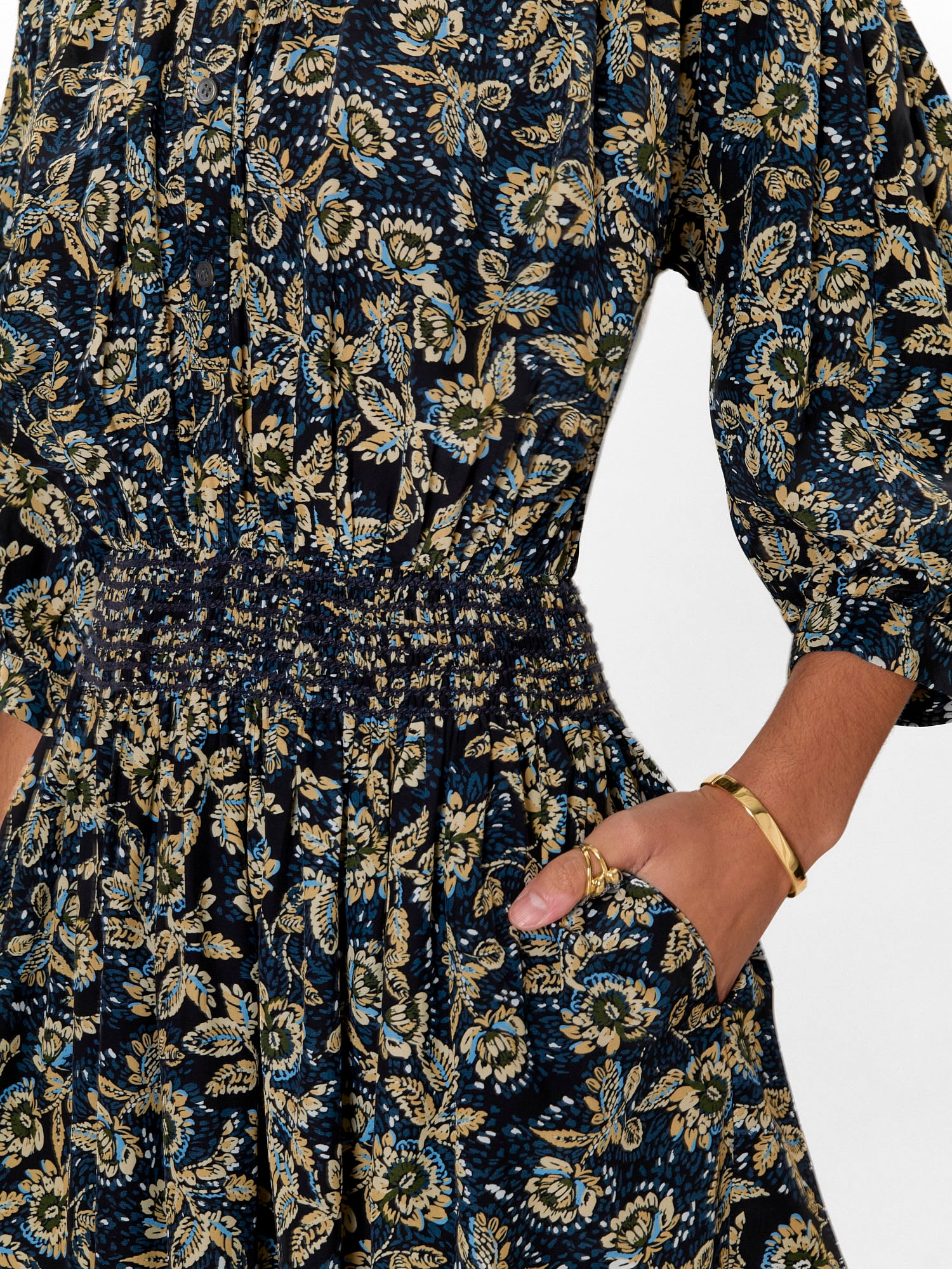 Charlene Dress in Navy Multi by Rebecca Taylor