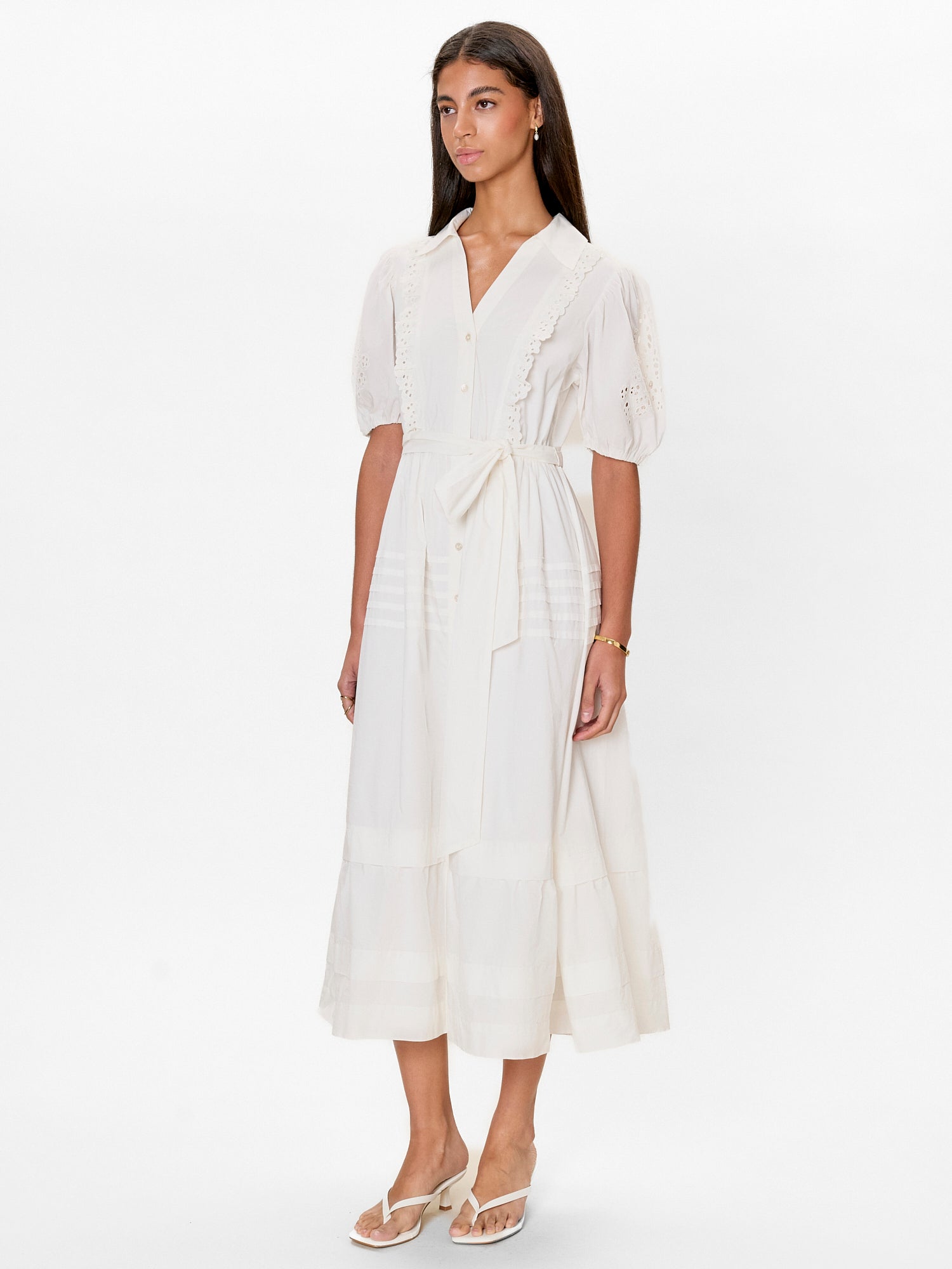 Lorelai Shirt Dress in Ivory by Rebecca Taylor