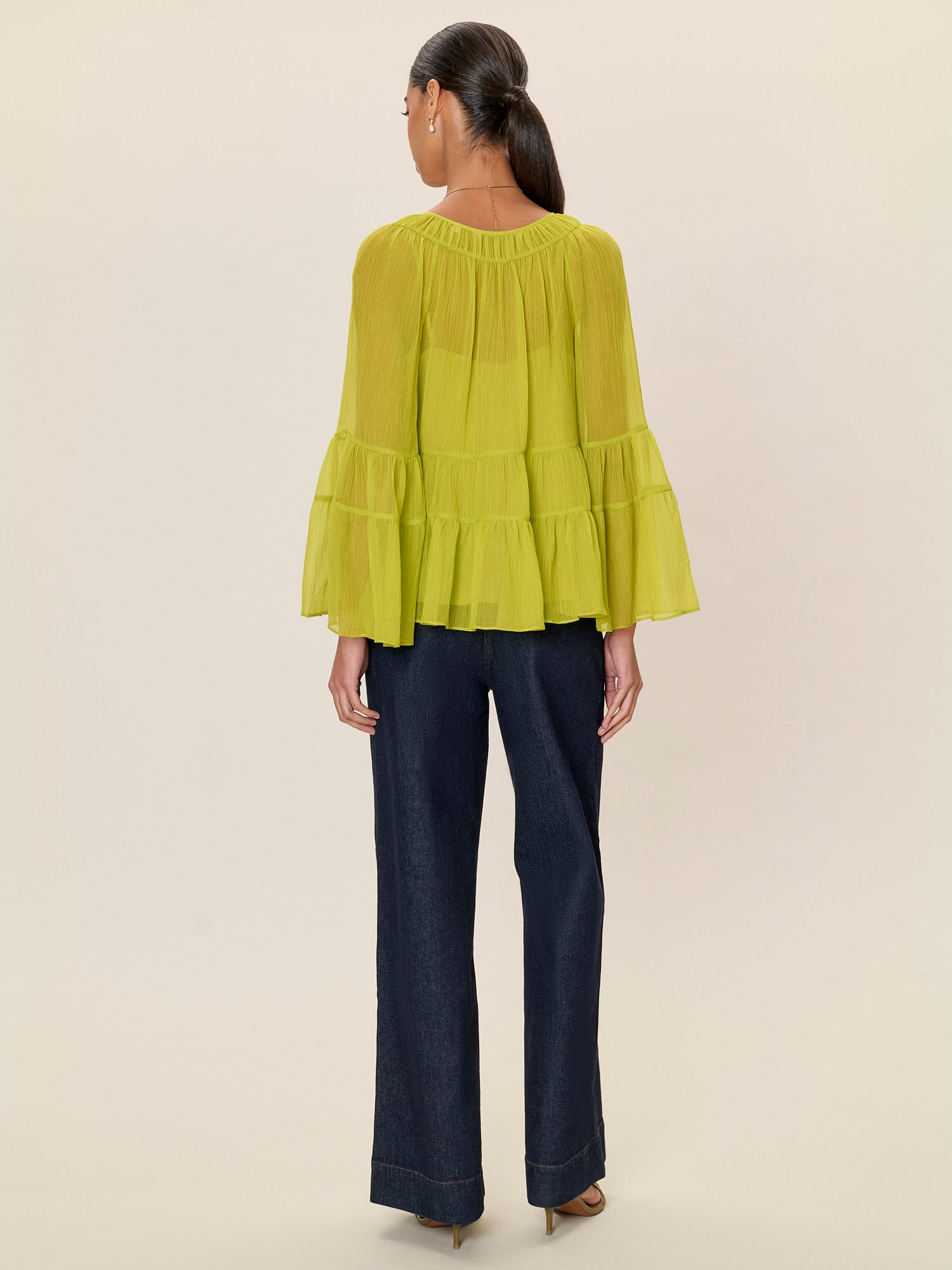 Skye Blouse in Pear Green by Rebecca Taylor