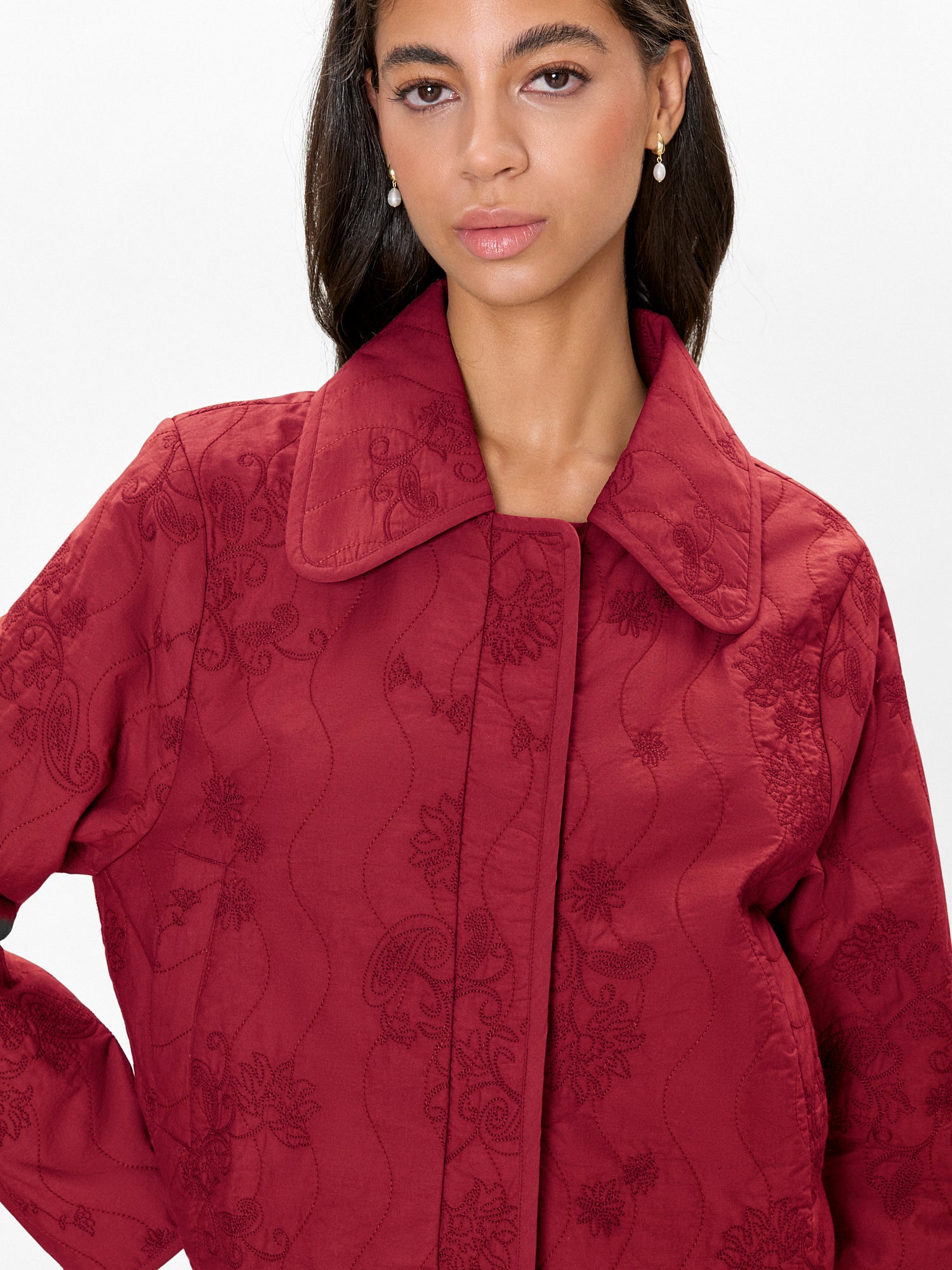 Zuri Quilted Jacket in Dark Berry by Rebecca Taylor