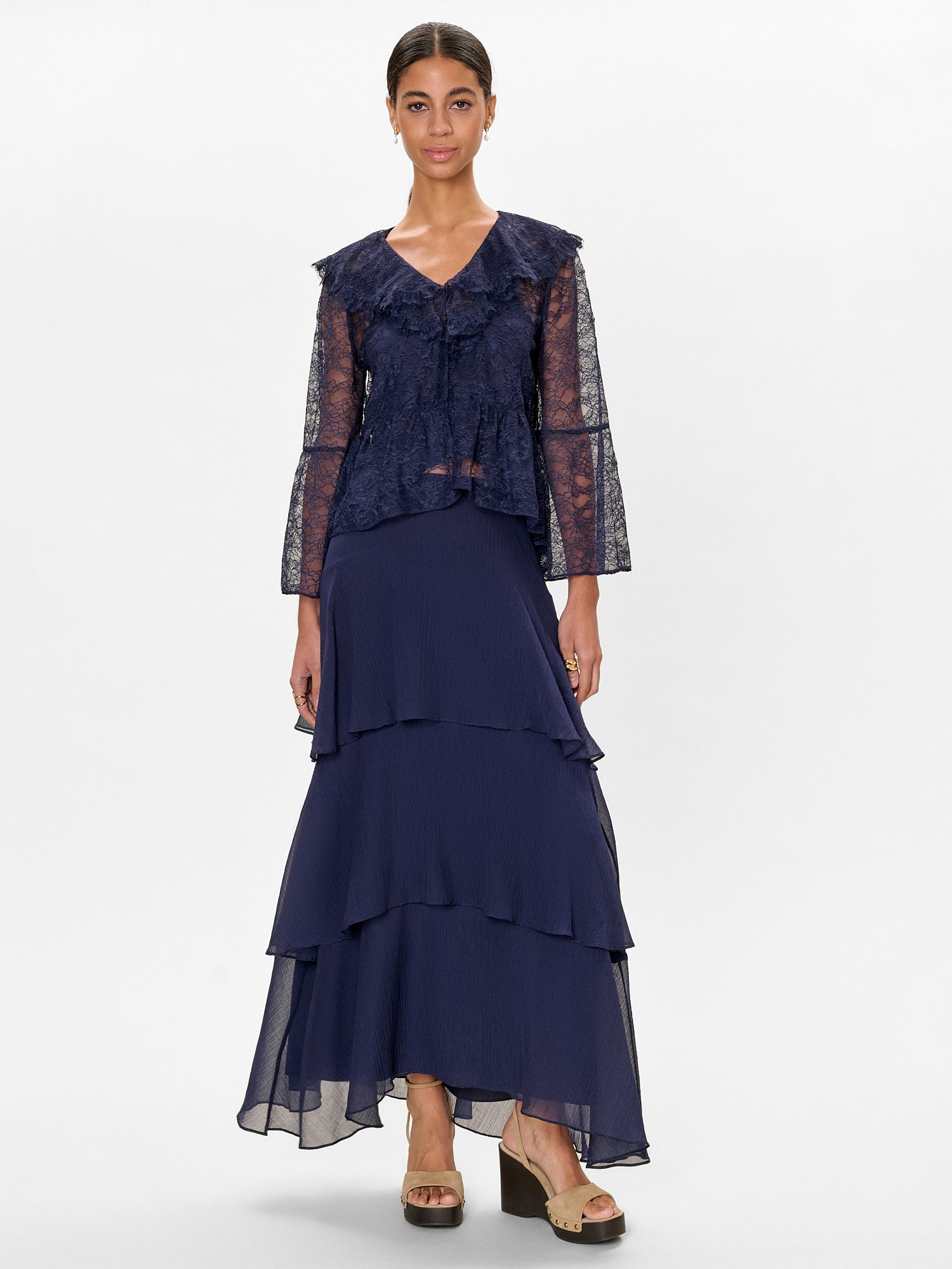Skye Lace Top in Maritime Blue by Rebecca Taylor