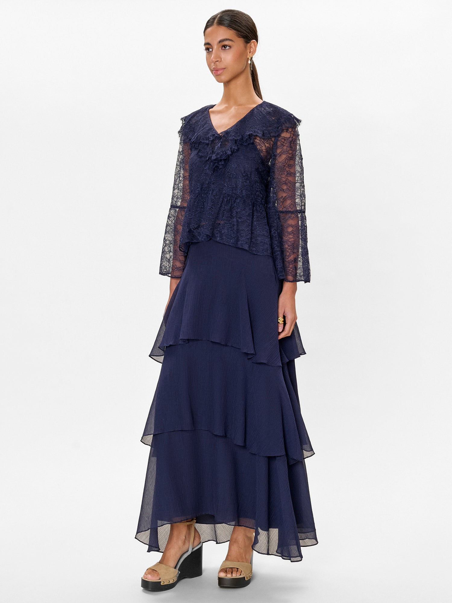 Skye Lace Top in Maritime Blue by Rebecca Taylor