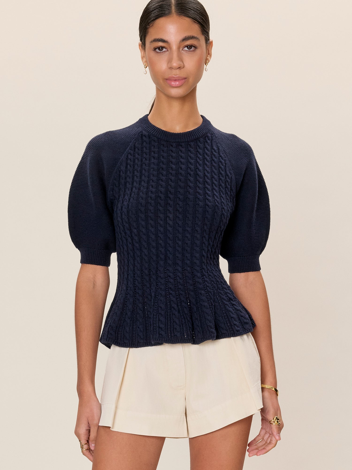 Ella Knit Sweater in Navy by Rebecca Taylor