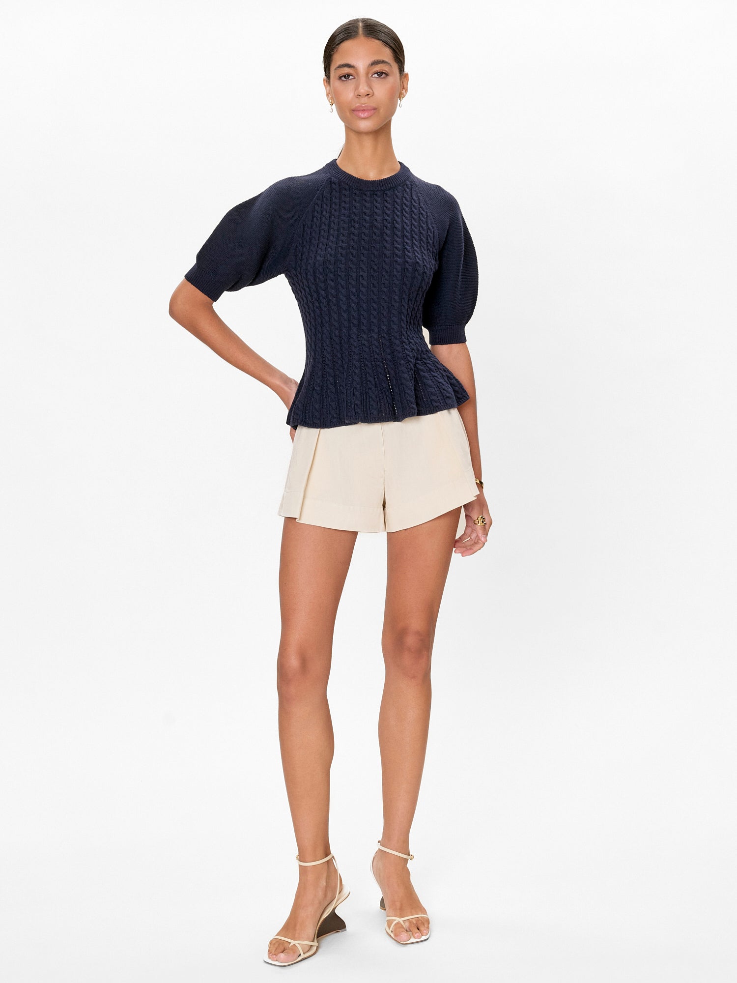Ella Knit Sweater in Navy by Rebecca Taylor