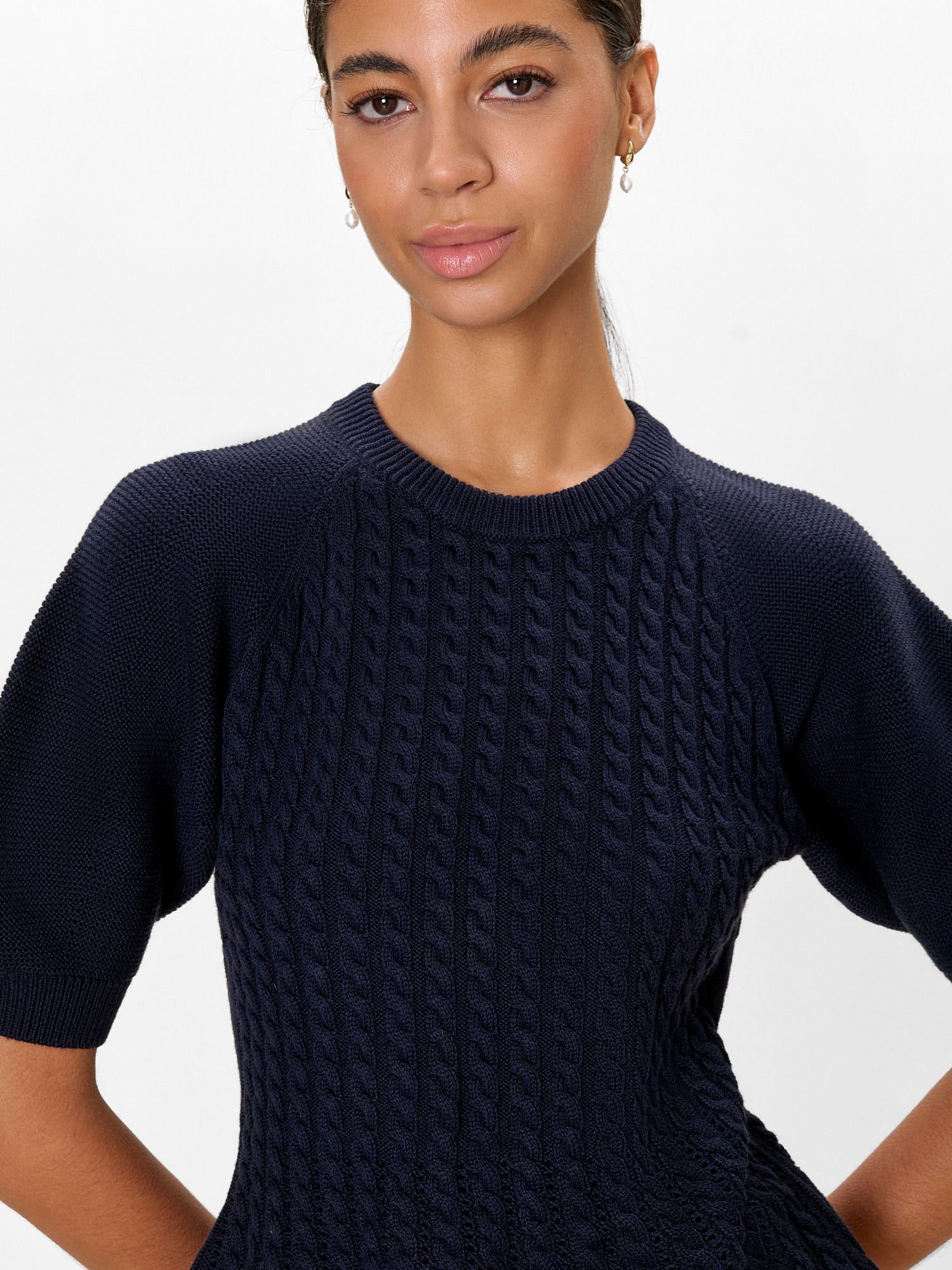 Ella Knit Sweater in Navy by Rebecca Taylor