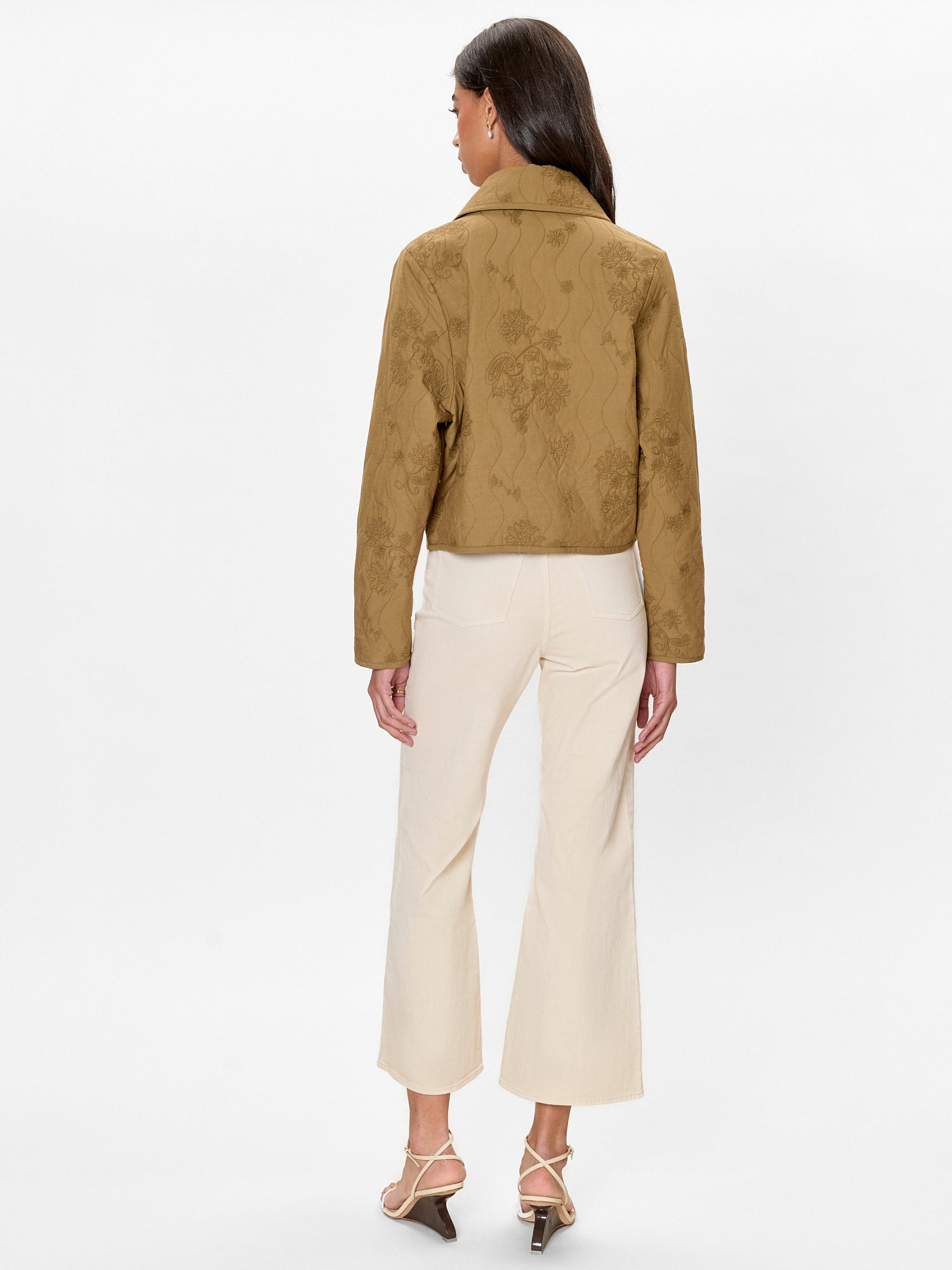 Zuri Quilted Jacket in Leaf Green by Rebecca Taylor