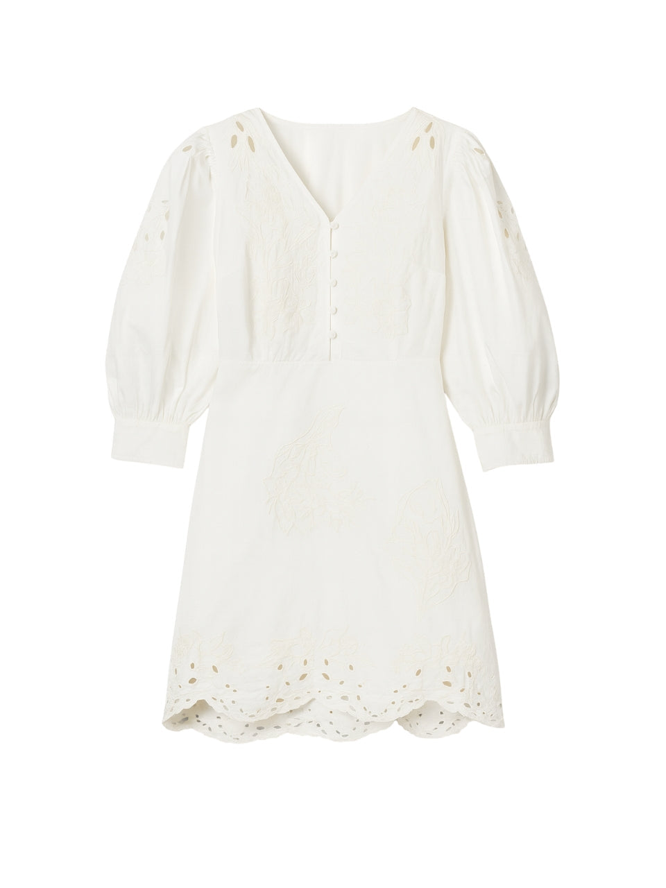 Rachelle Button Front Dress in Ivory by Rebecca Taylor