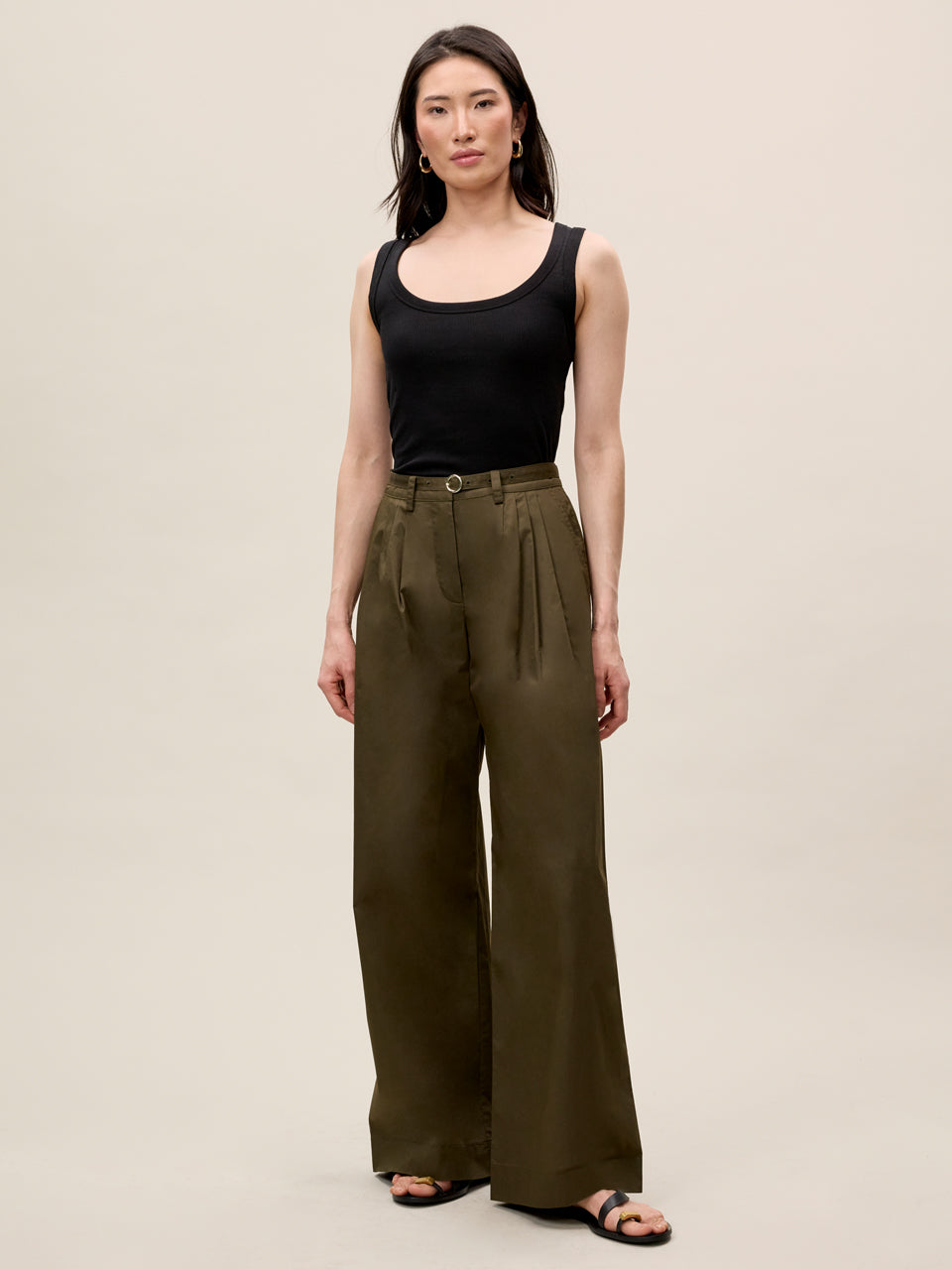Raquel Twill Pant in Olive by Rebecca Taylor