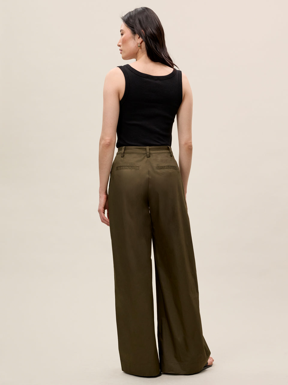 Raquel Twill Pant in Olive by Rebecca Taylor