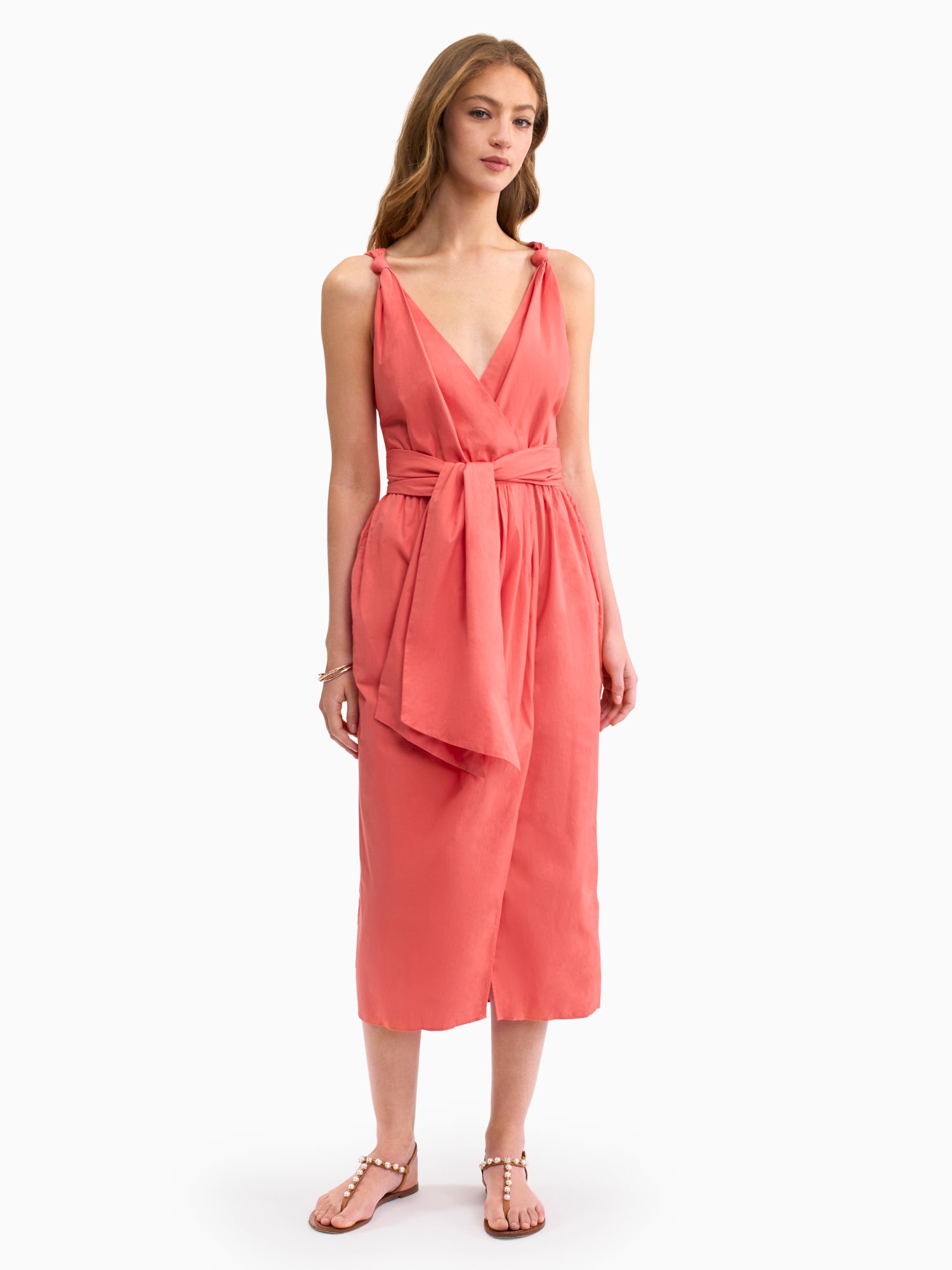 Brielle Poplin Dress in Coral Blush by Rebecca Taylor
