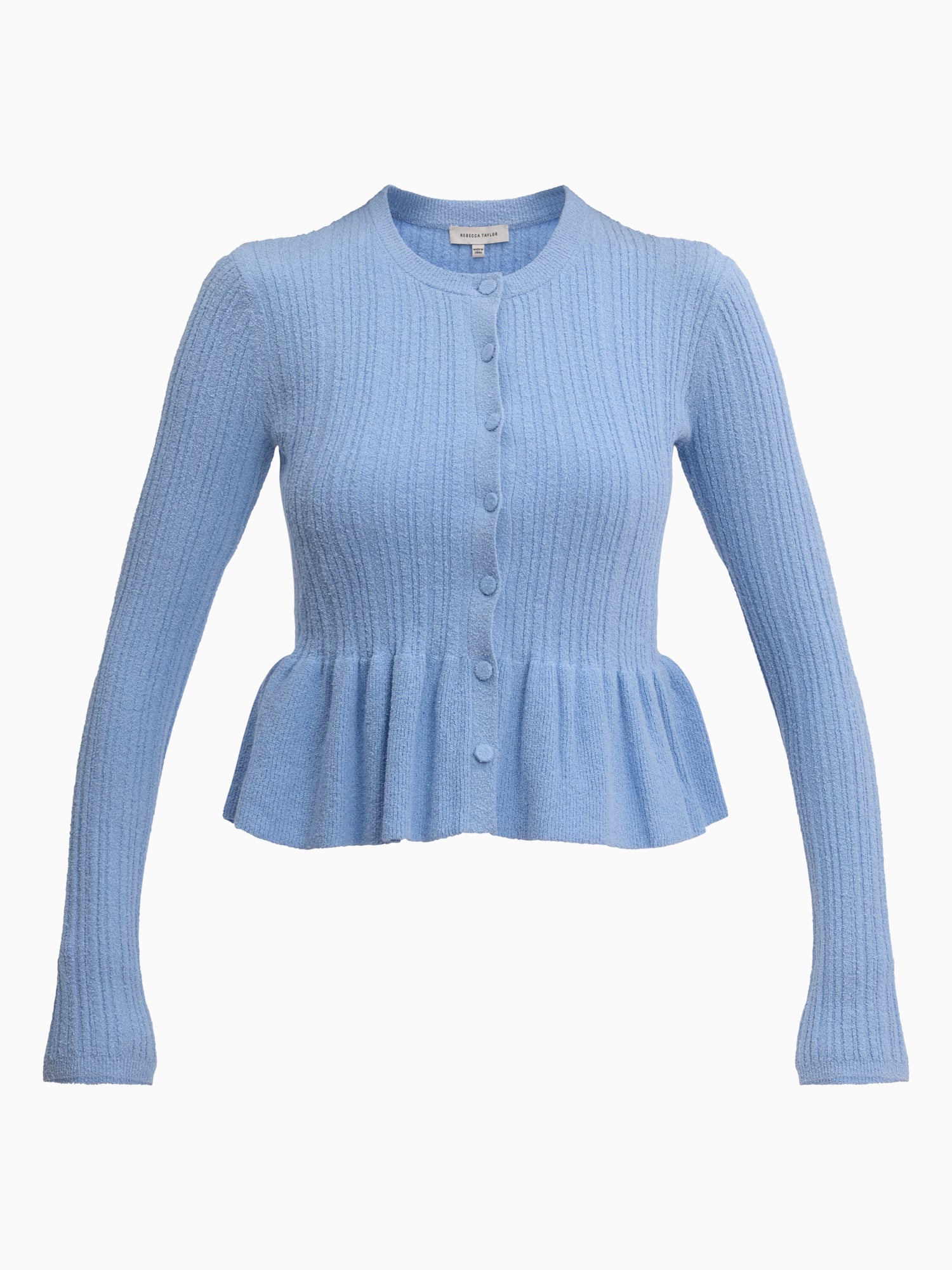 Boucle Knit Cardigan in Azure by Rebecca Taylor