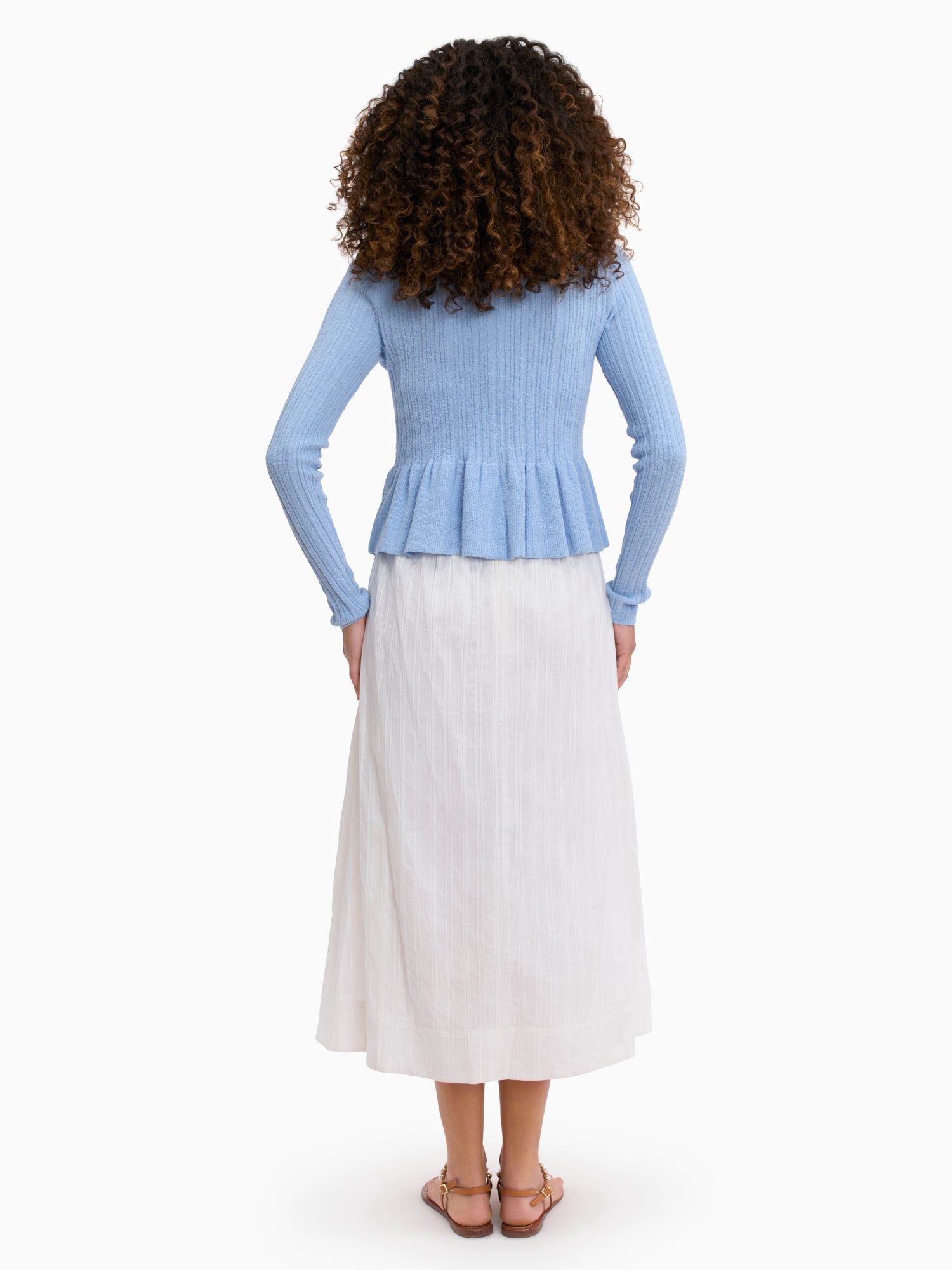 Boucle Knit Cardigan in Azure by Rebecca Taylor