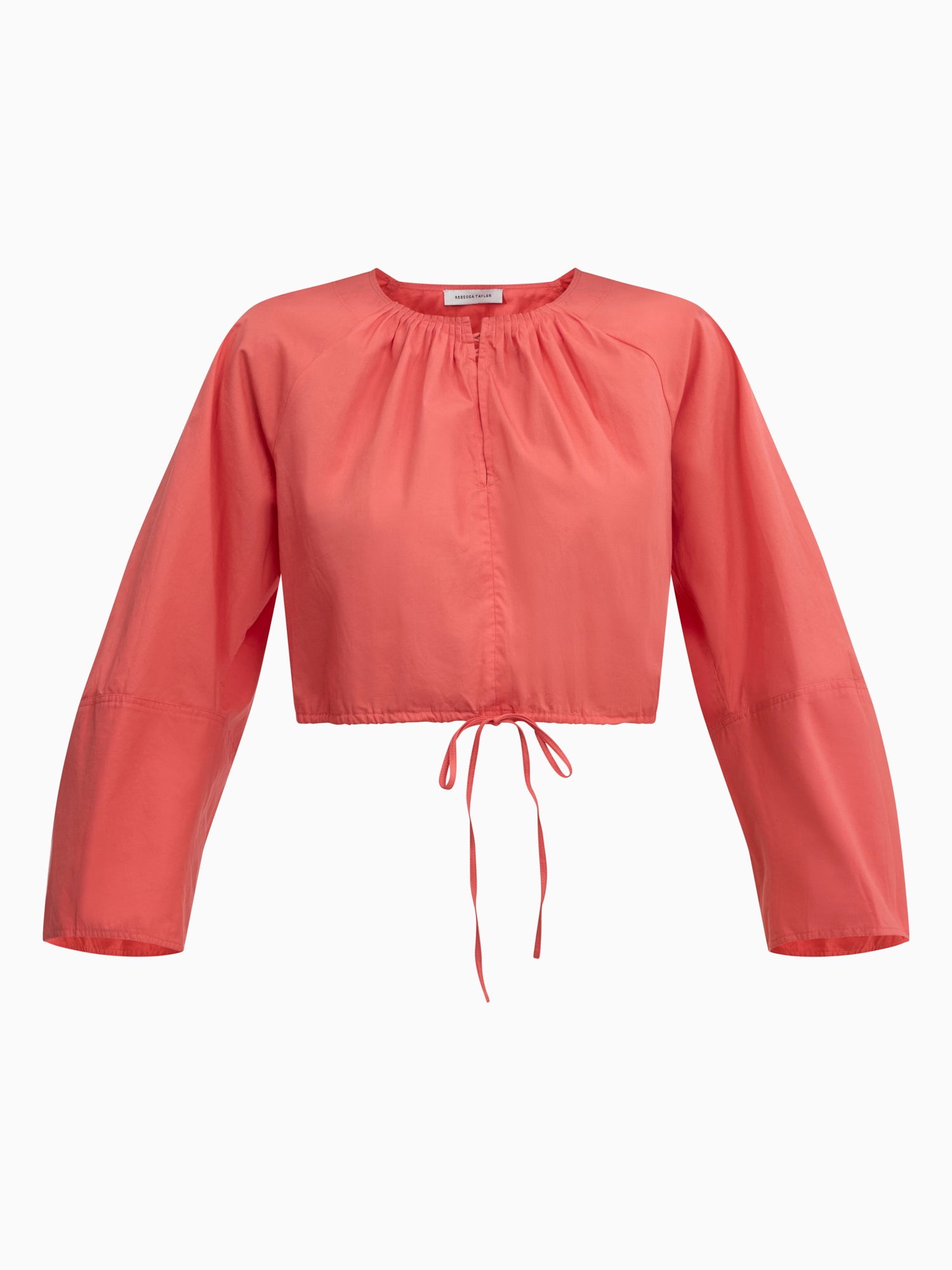 Brielle Cropped Poplin Top in Coral Blush by Rebecca Taylor