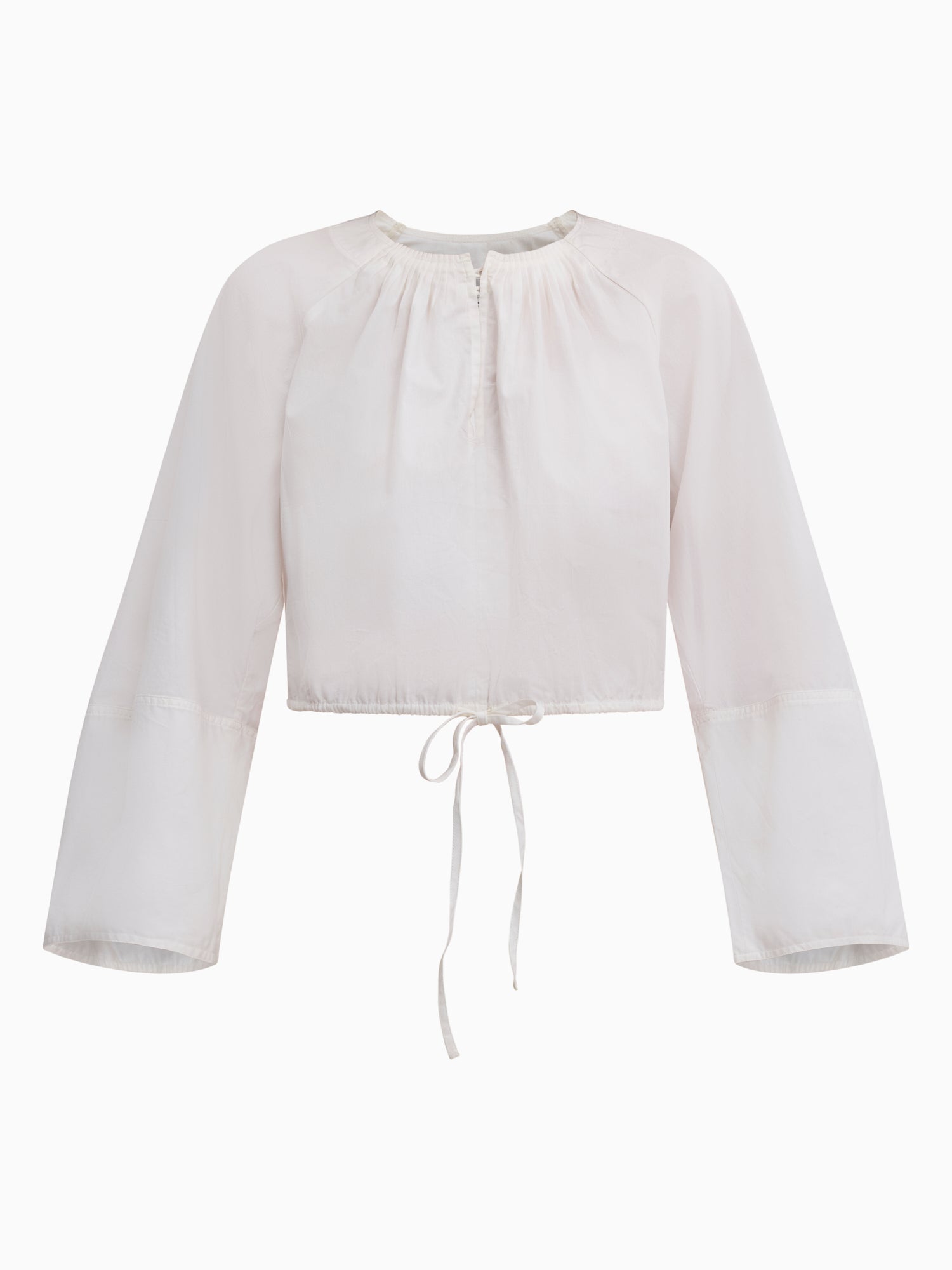 Brielle Cropped Poplin Top in Ivory by Rebecca Taylor