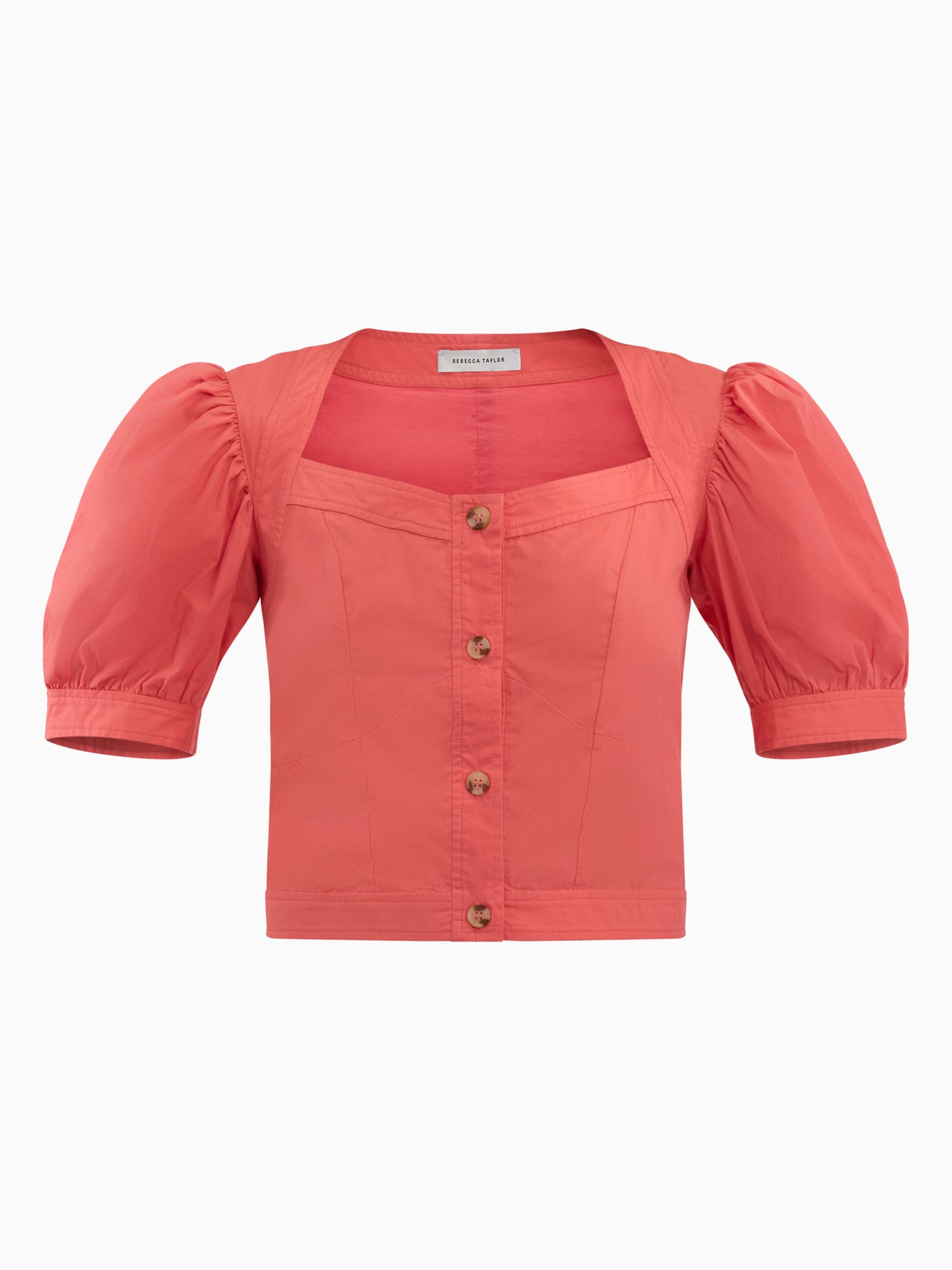 Brielle Poplin Shirt in Coral Blush by Rebecca Taylor