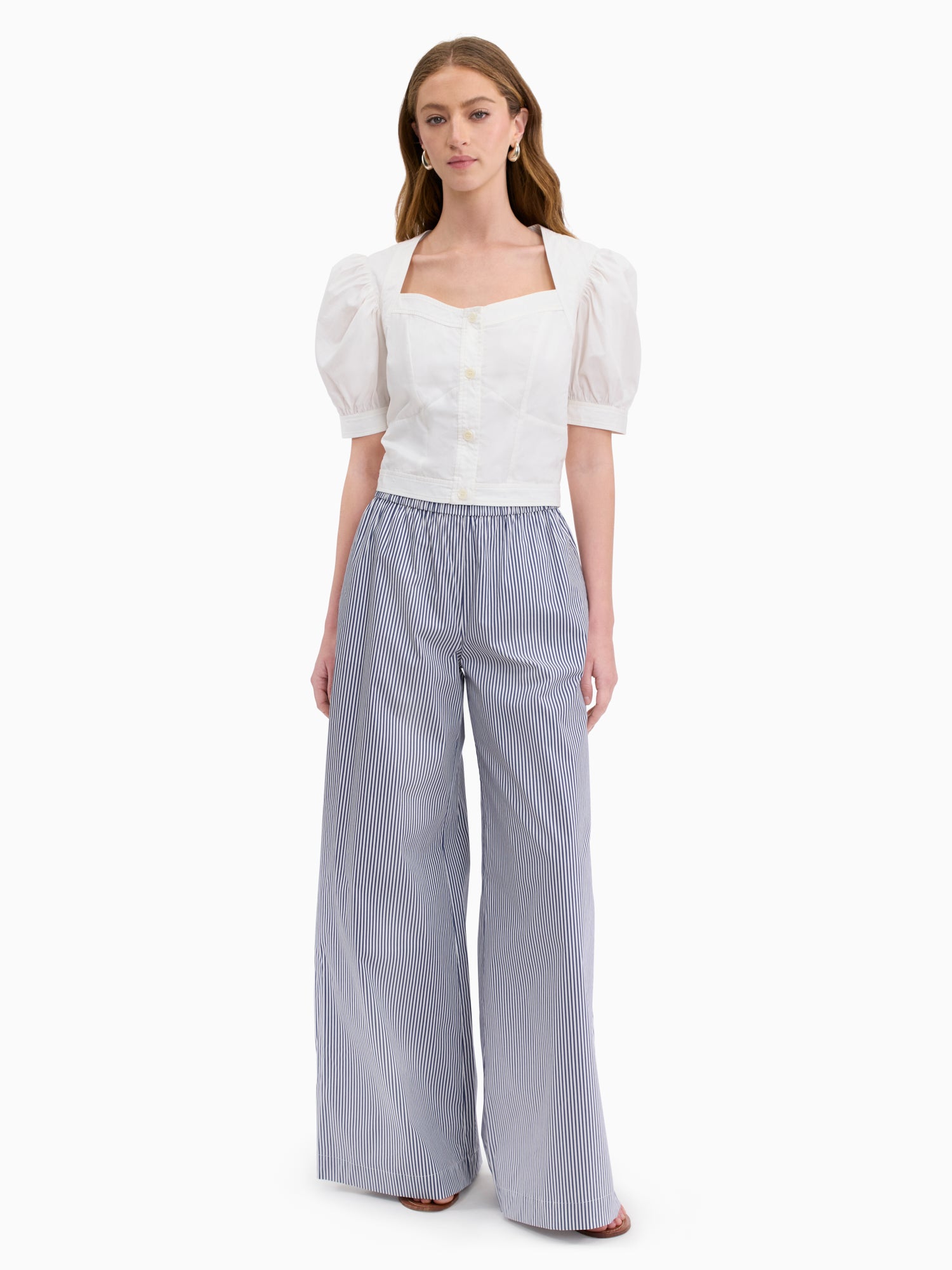 Brielle Poplin Shirt in Ivory by Rebecca Taylor