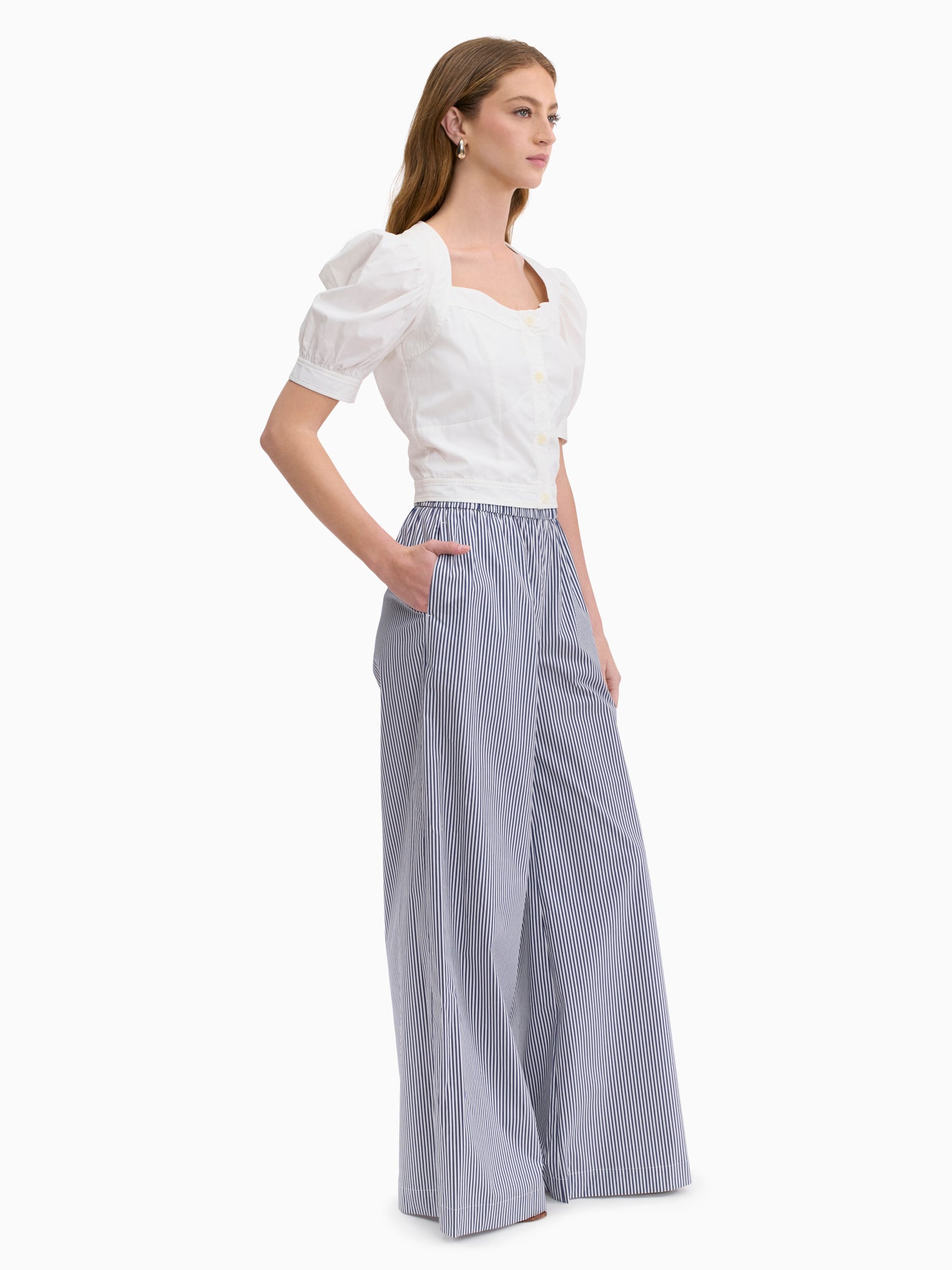 Brielle Poplin Shirt in Ivory by Rebecca Taylor