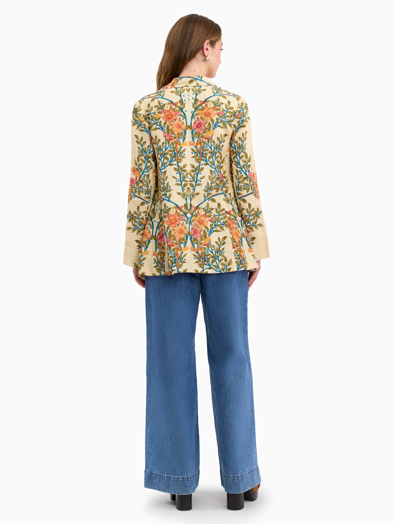 Cleo Printed Blazer in Buttercream Multi by Rebecca Taylor