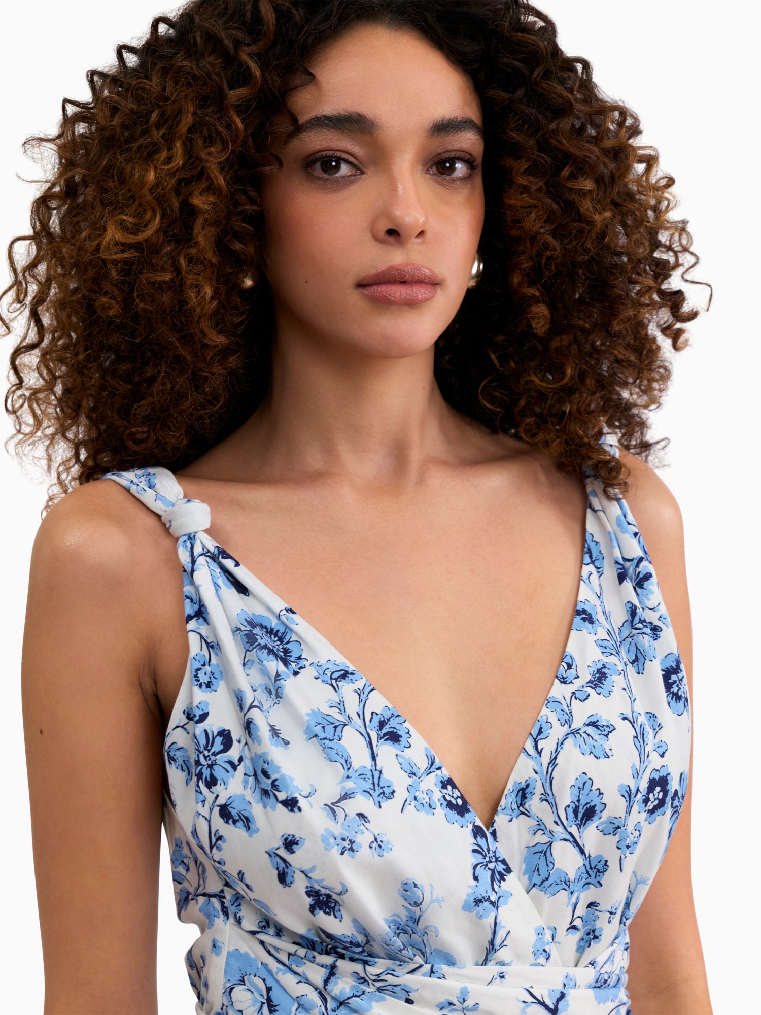 Emelia Printed Dress in Alaskan Blue Multi by Rebecca Taylor