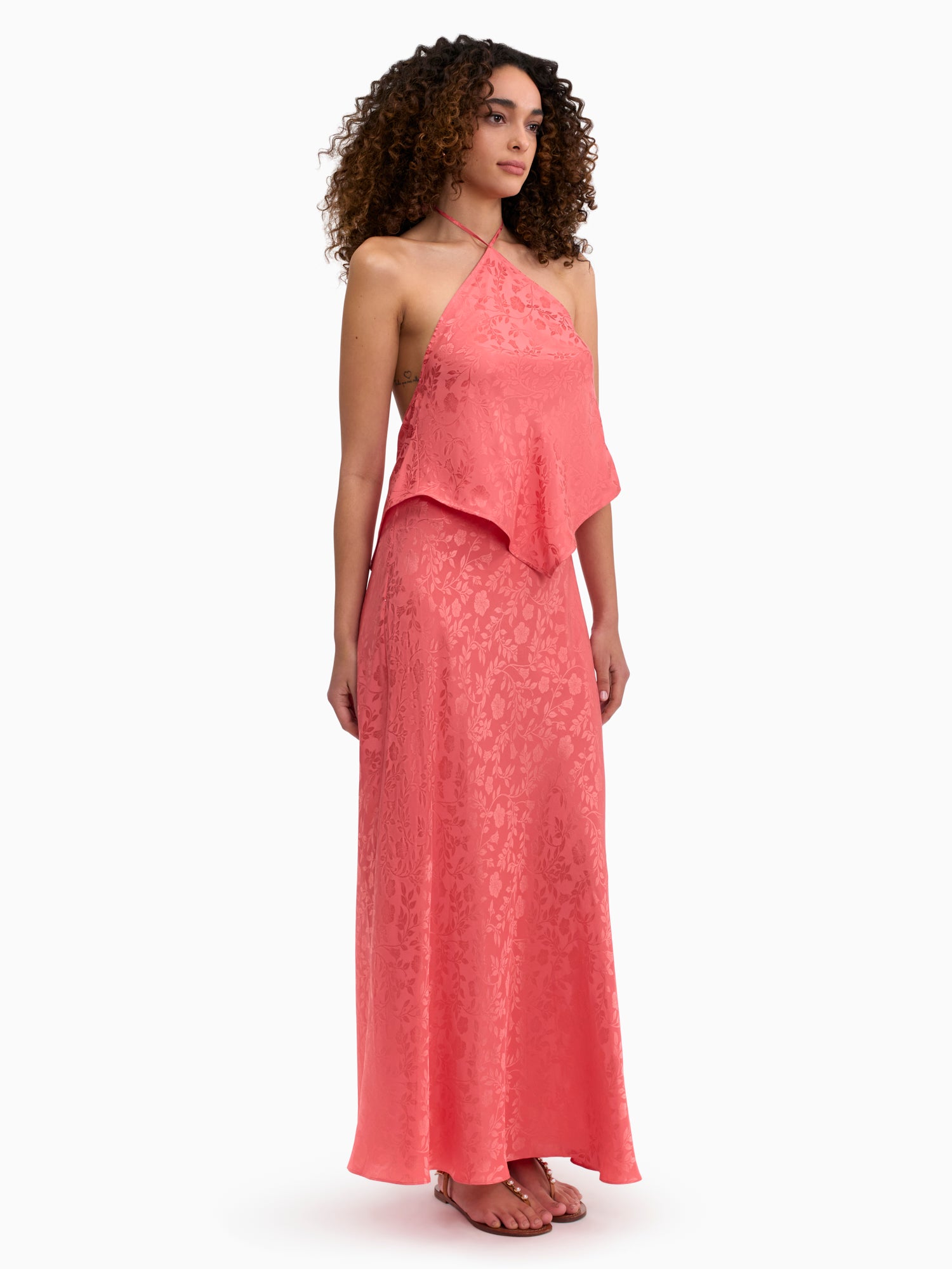 Emery Jacquard Halter in Coral Blush by Rebecca Taylor